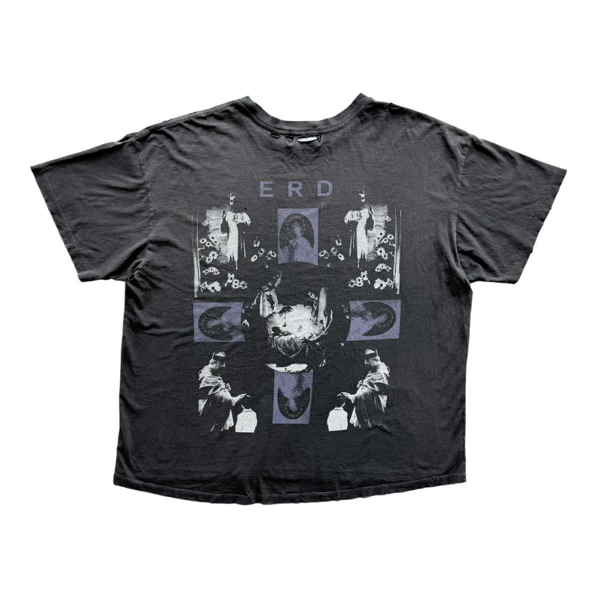 Hollywood Couronne Graphic Print Distressed Tee