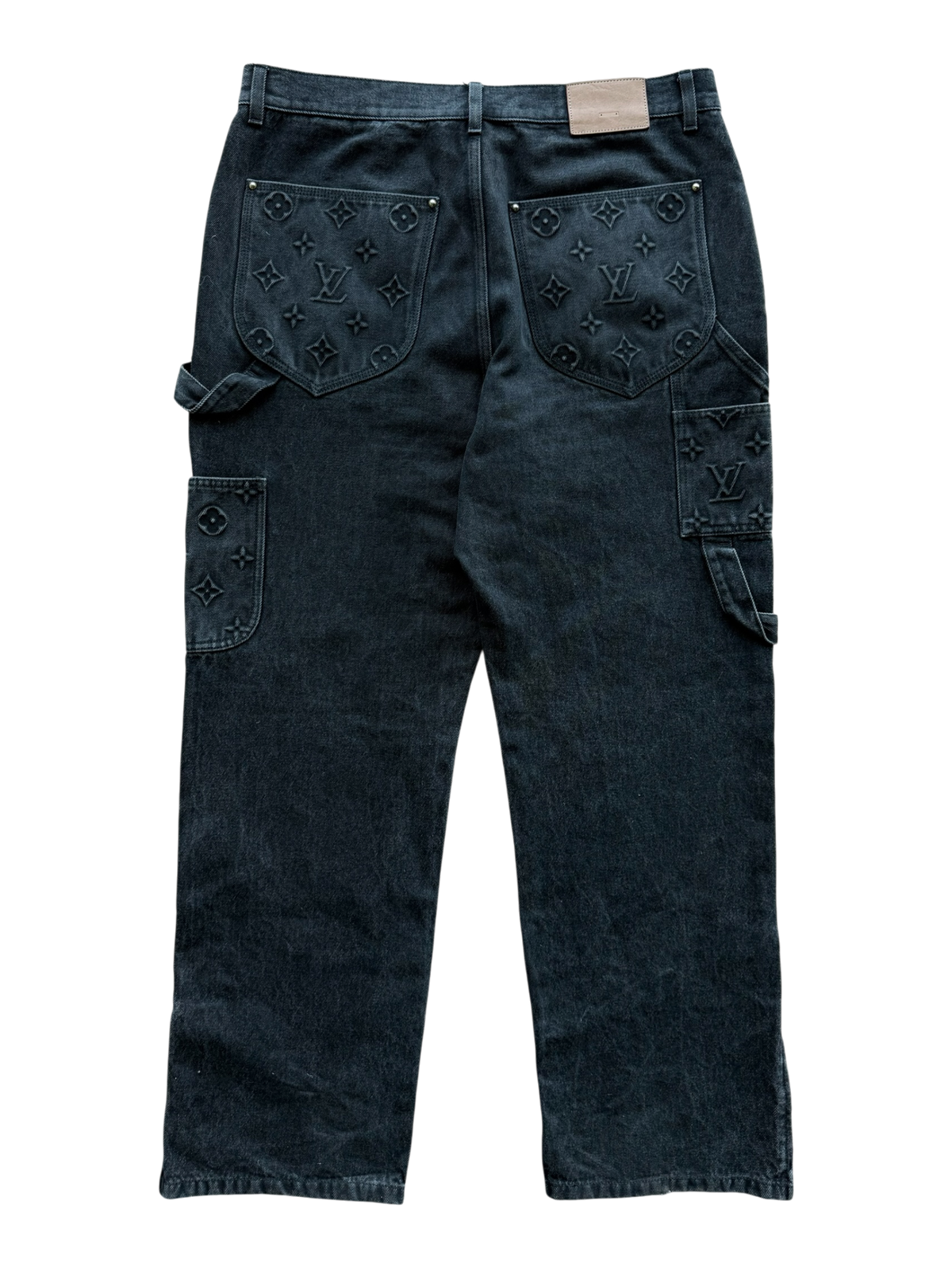 Denim Monogram Carpenter Pants Black