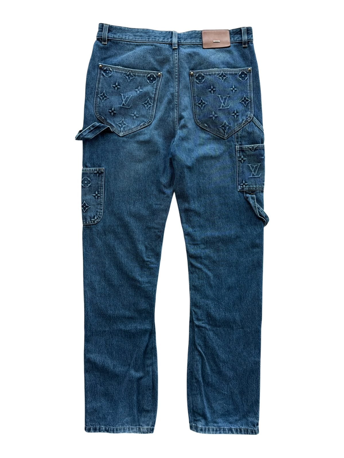 Denim Monogram Carpenter Pants Blue