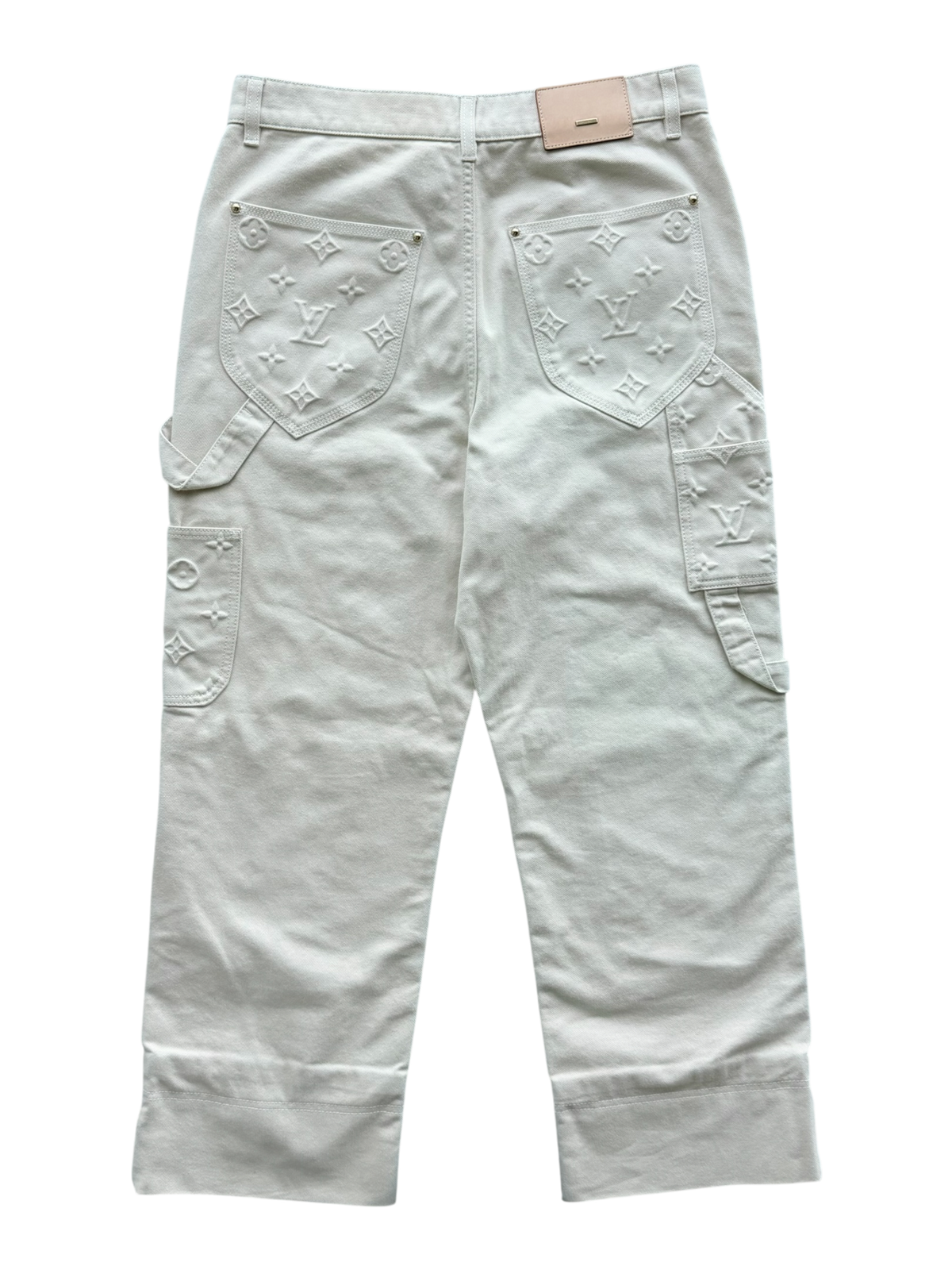 Denim Monogram Carpenter Pants Cream