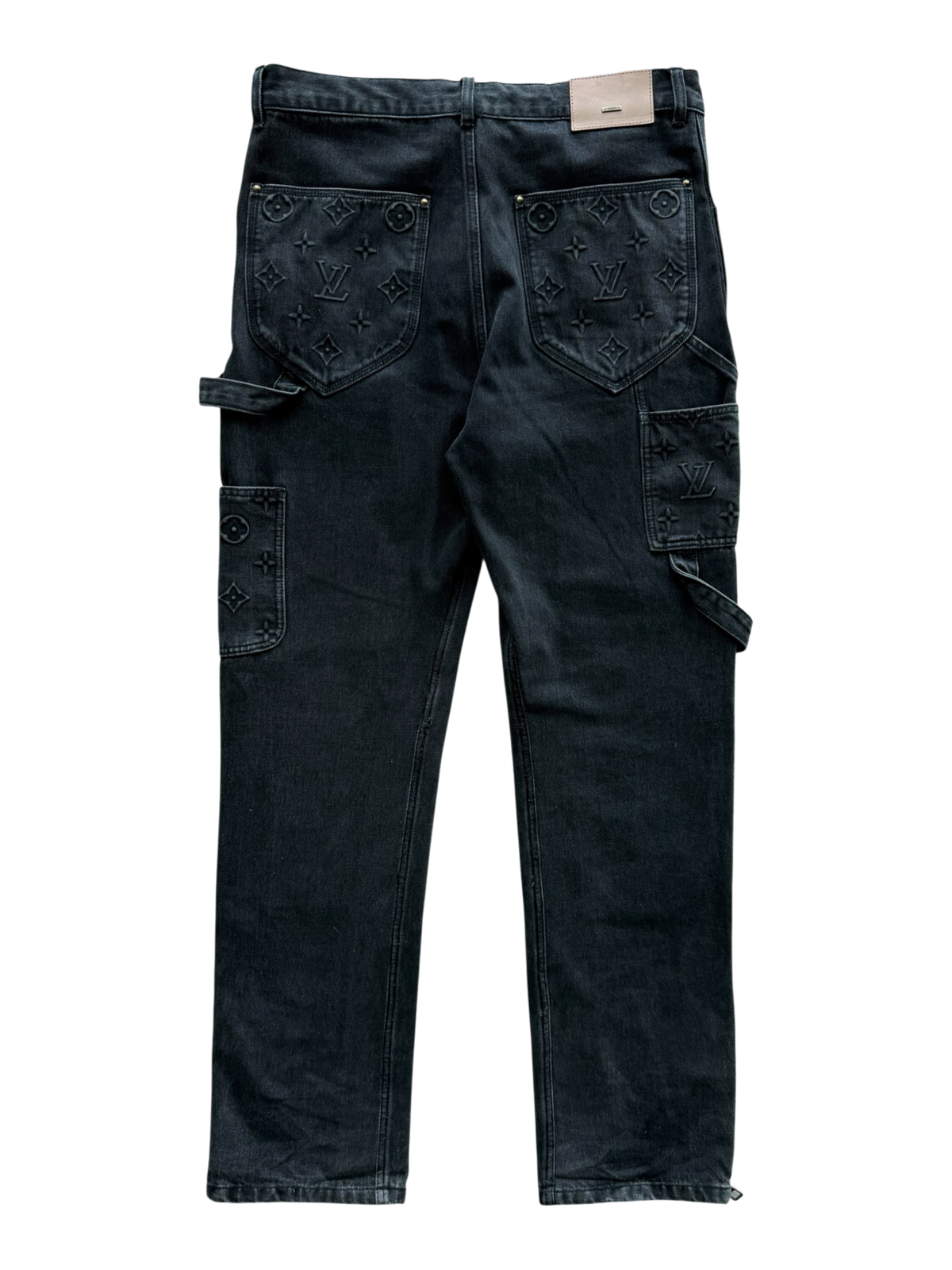 Denim Monogram Carpenter Pants Black