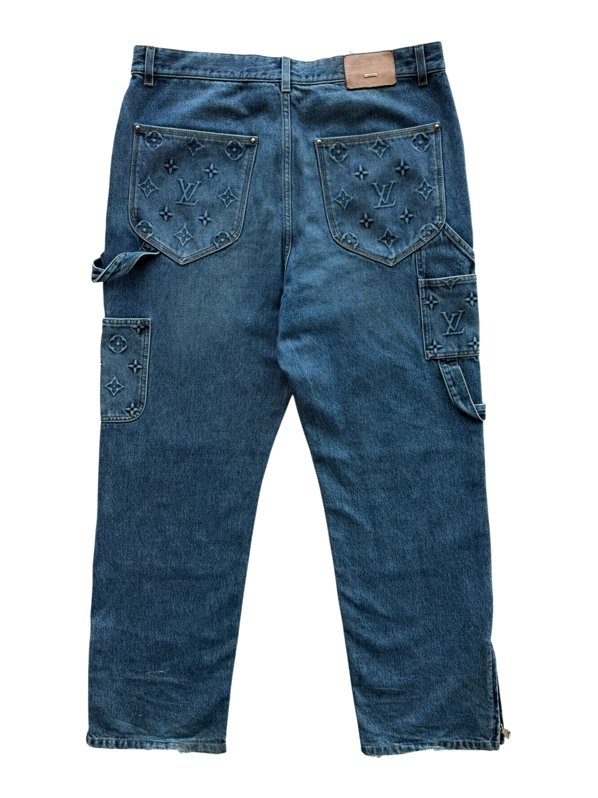 Denim Monogram Carpenter Pants Blue