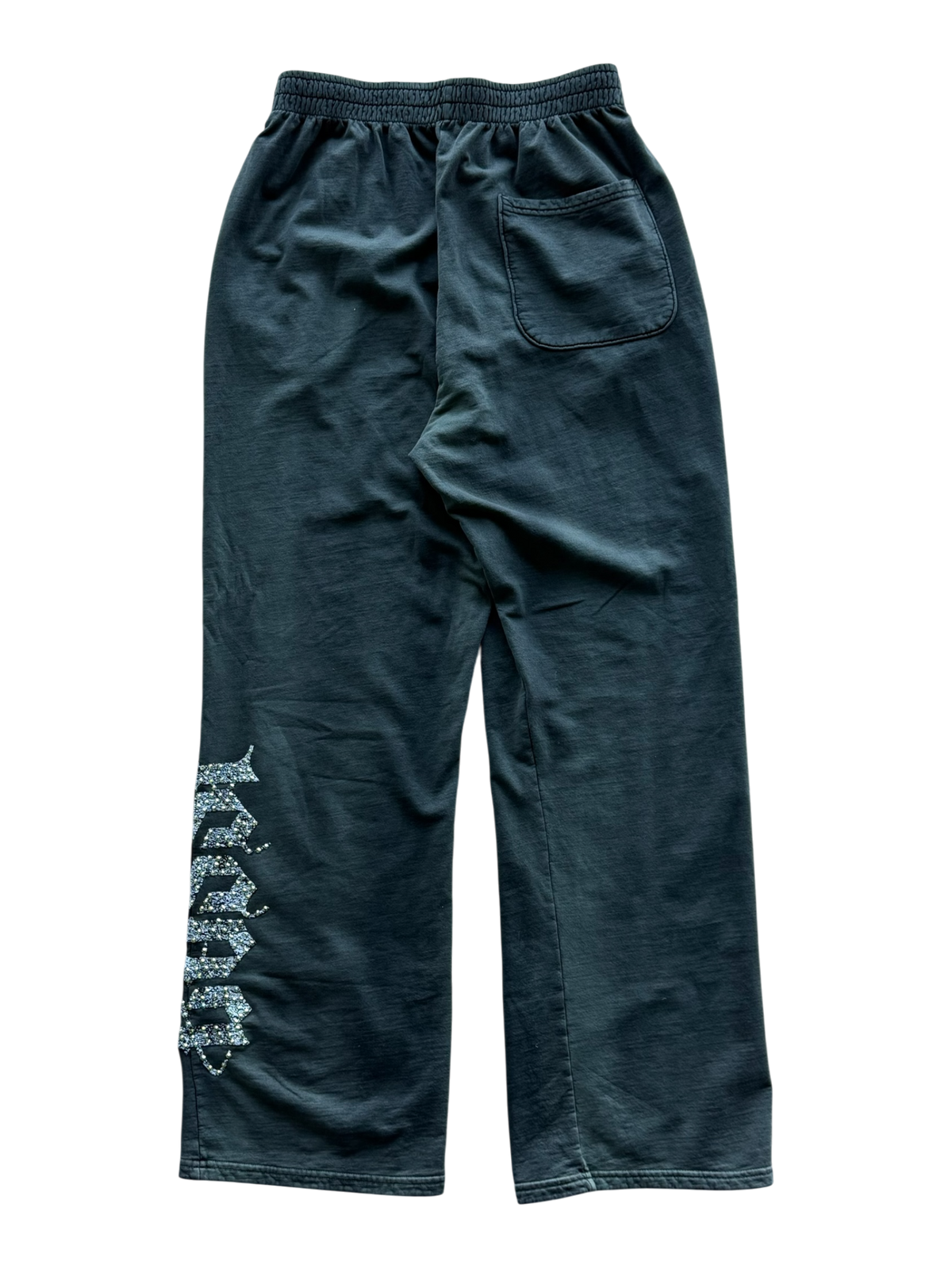 Green Vintage Washed Rhinestone Sweatpants