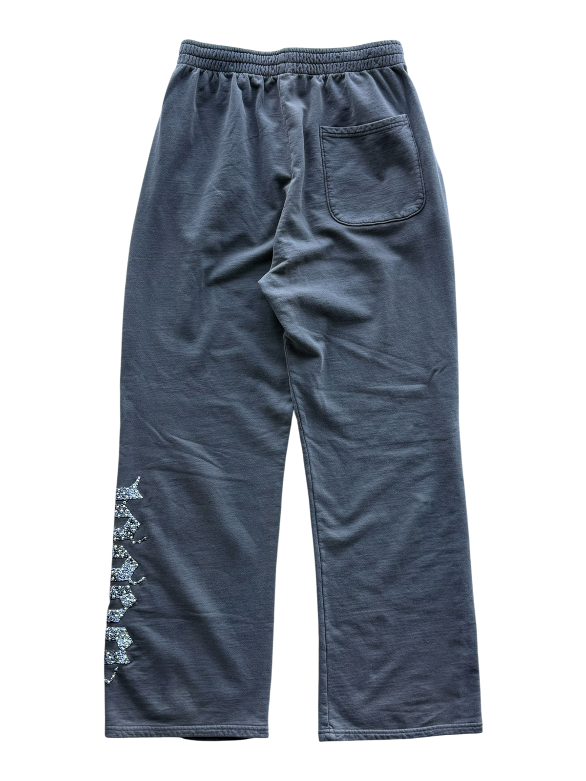 Grey Logo Vintage Washed Rhinestone Sweatpants