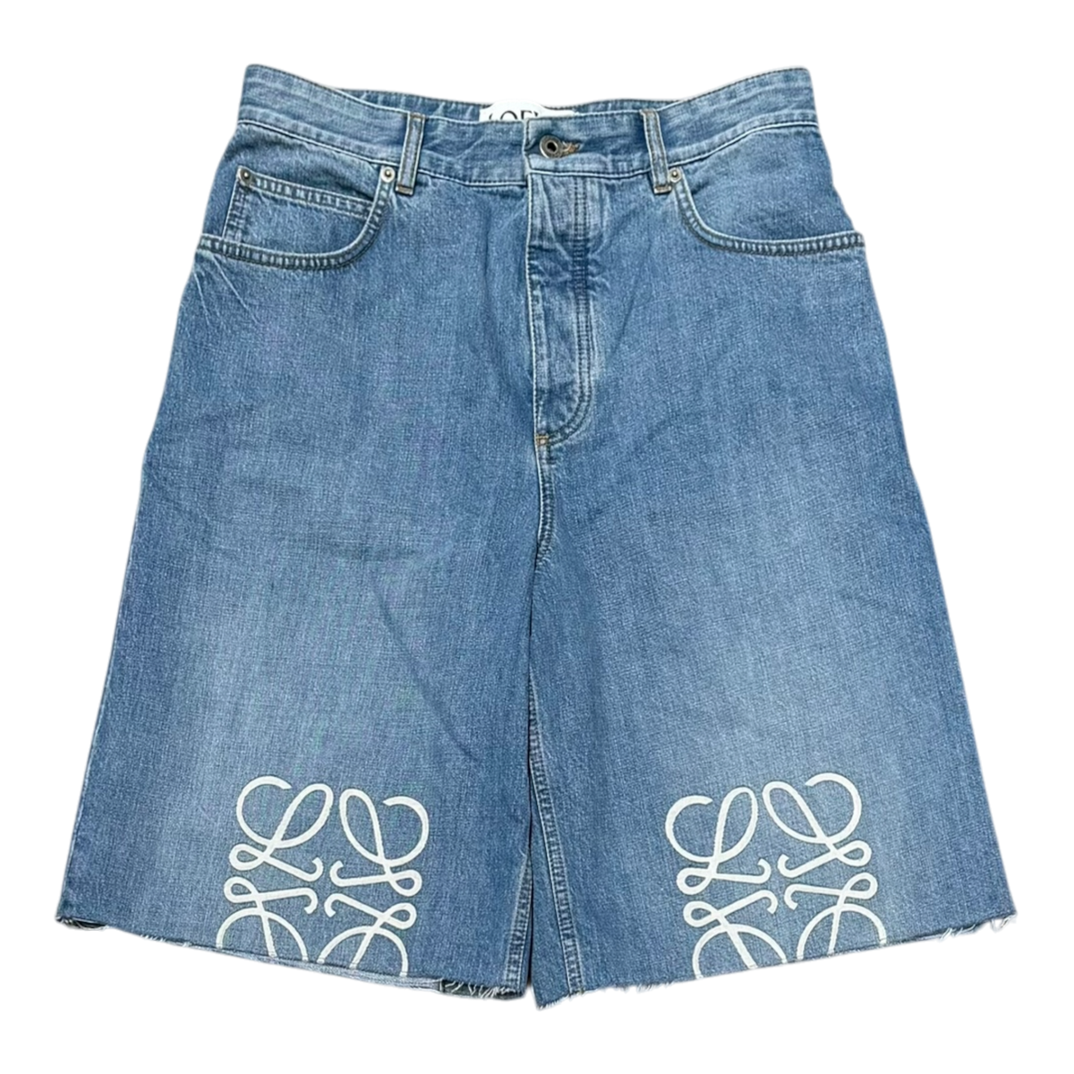 Anagram denim shorts