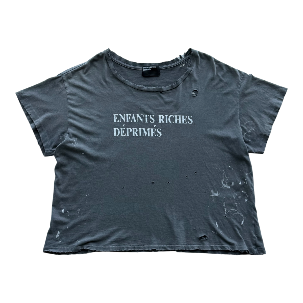 Distressed Logo Tee Grey