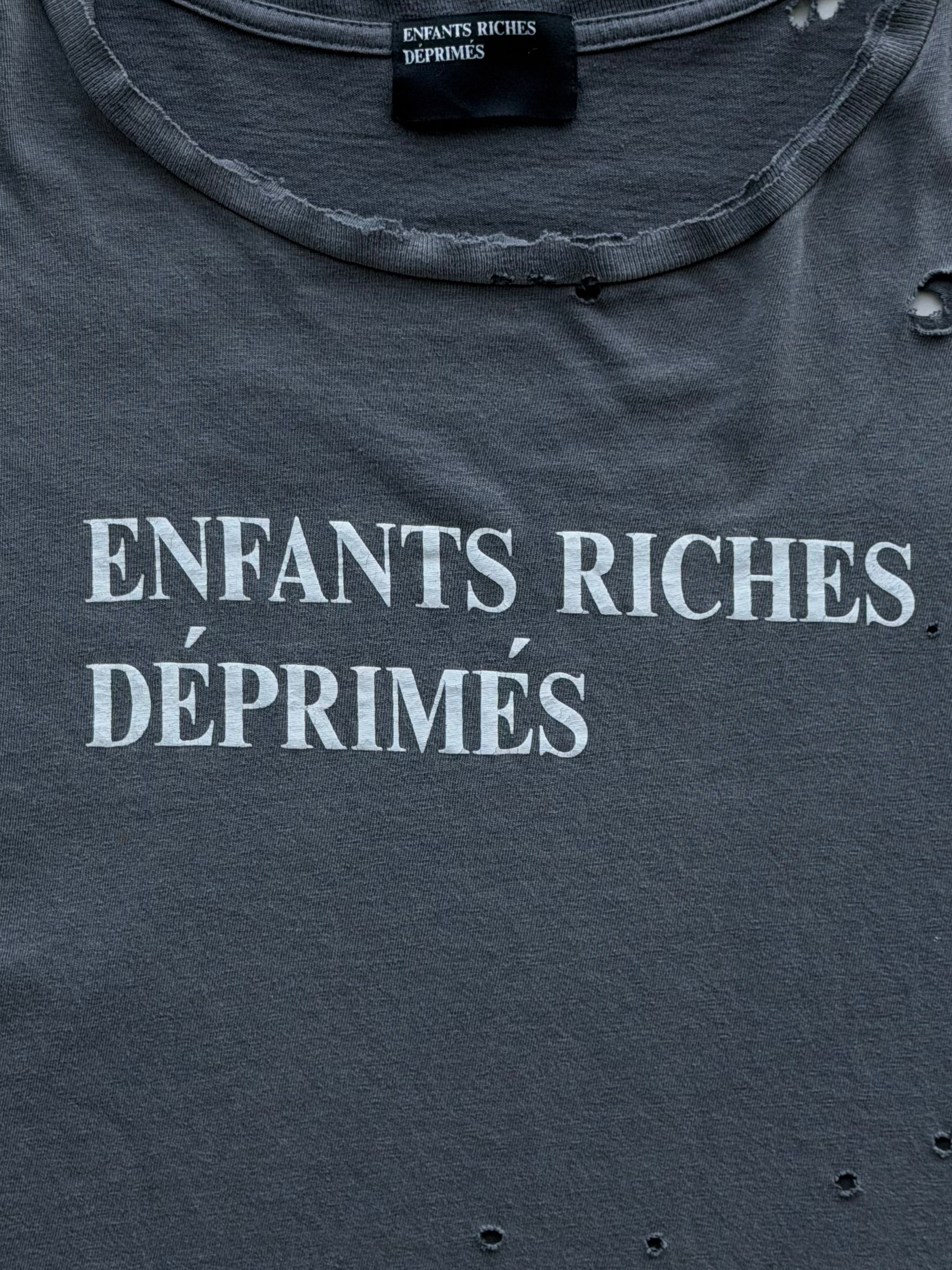 Distressed Logo Tee Grey