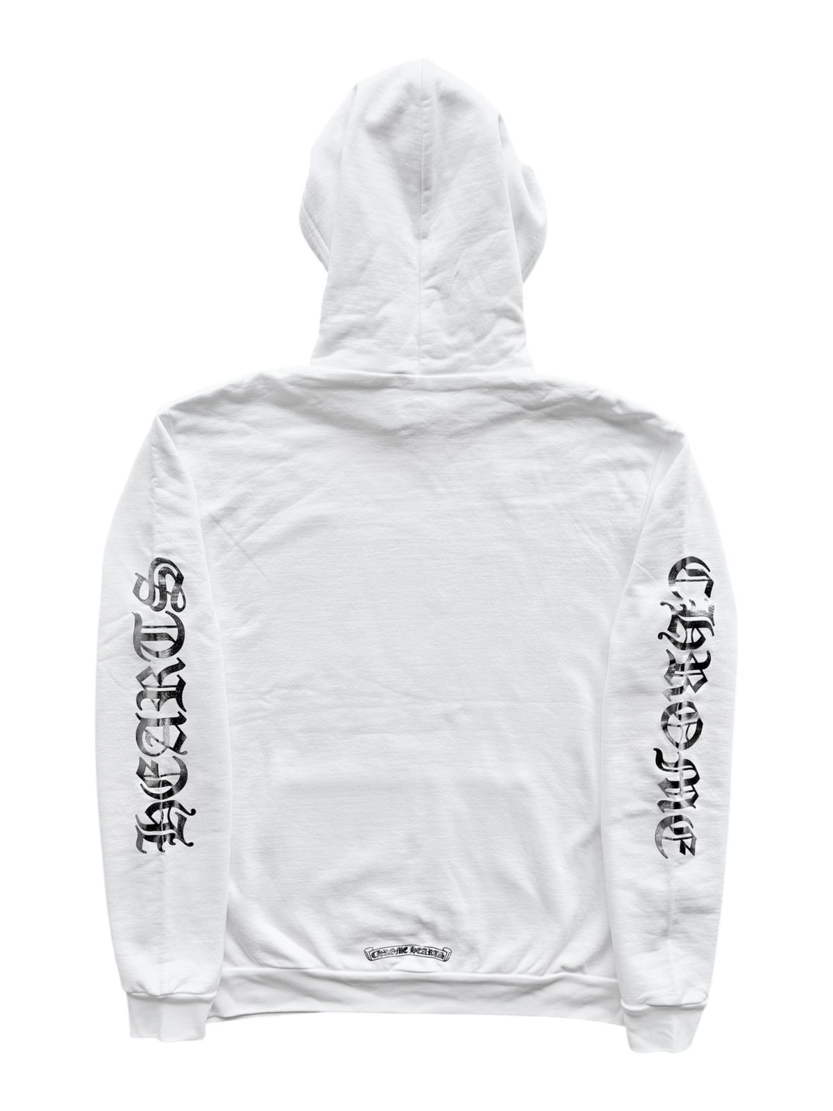White Foil Vertical Logo Hoodie