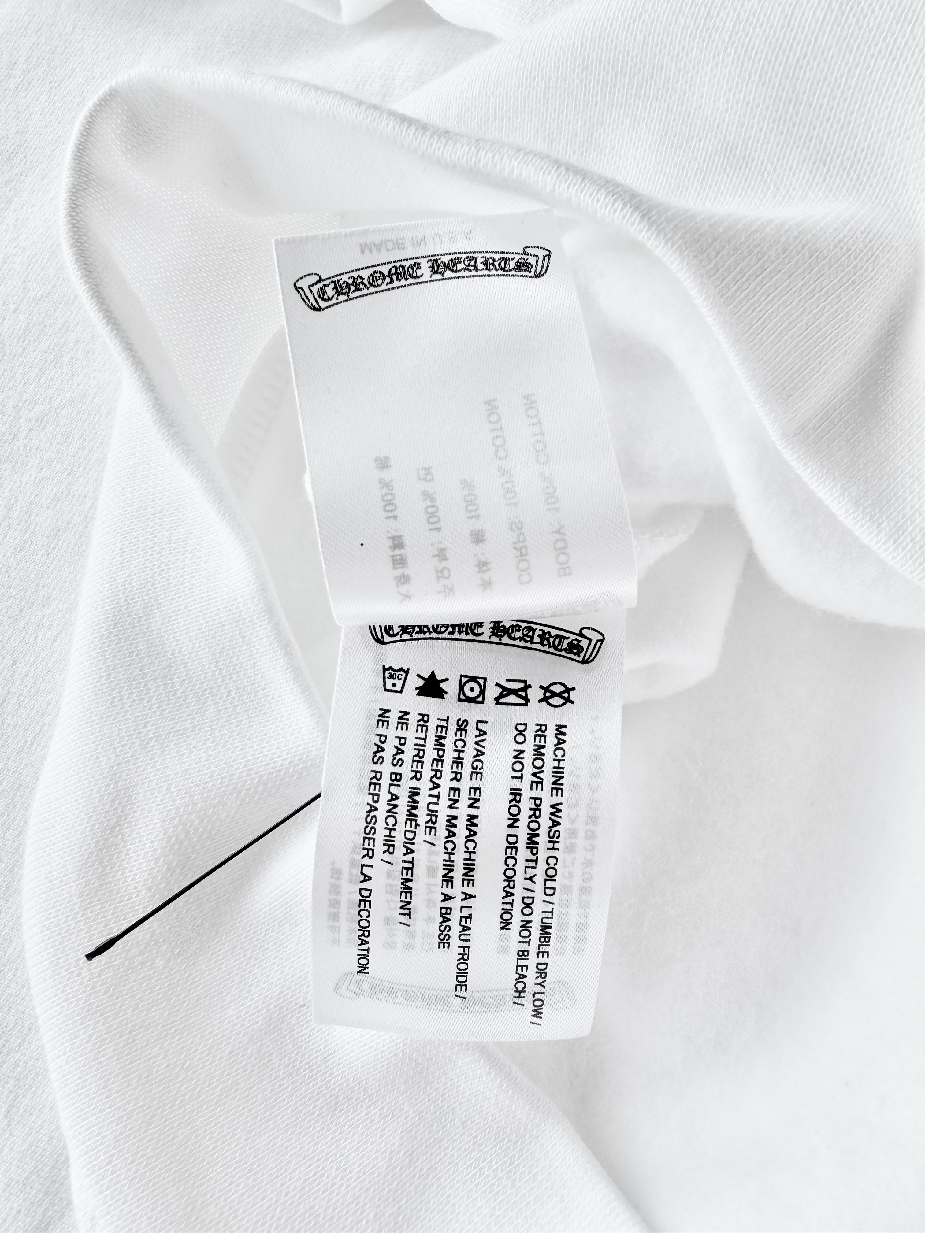 White Foil Vertical Logo Hoodie