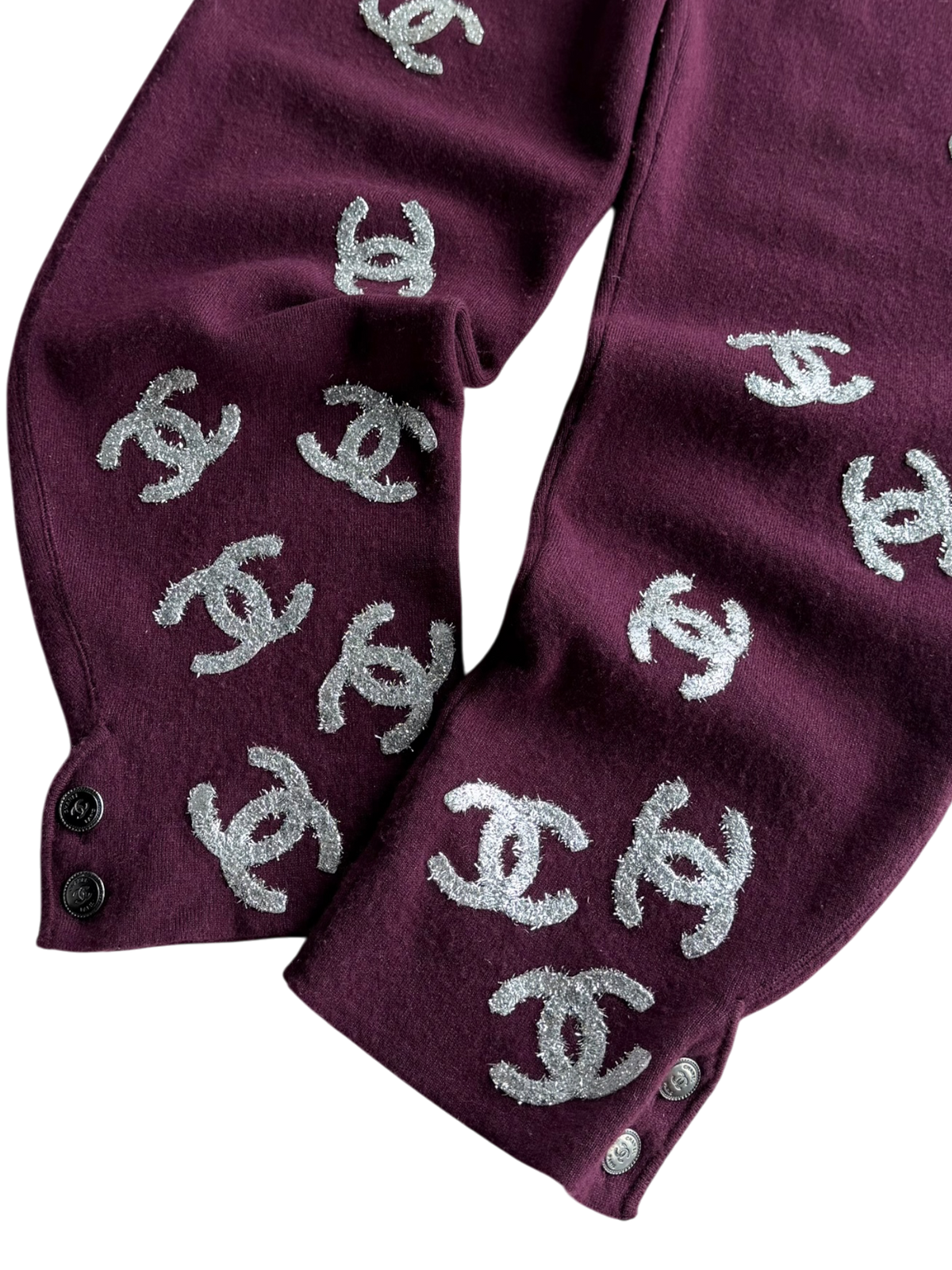 CC Logo Cashmere Sweatpants Burgundy
