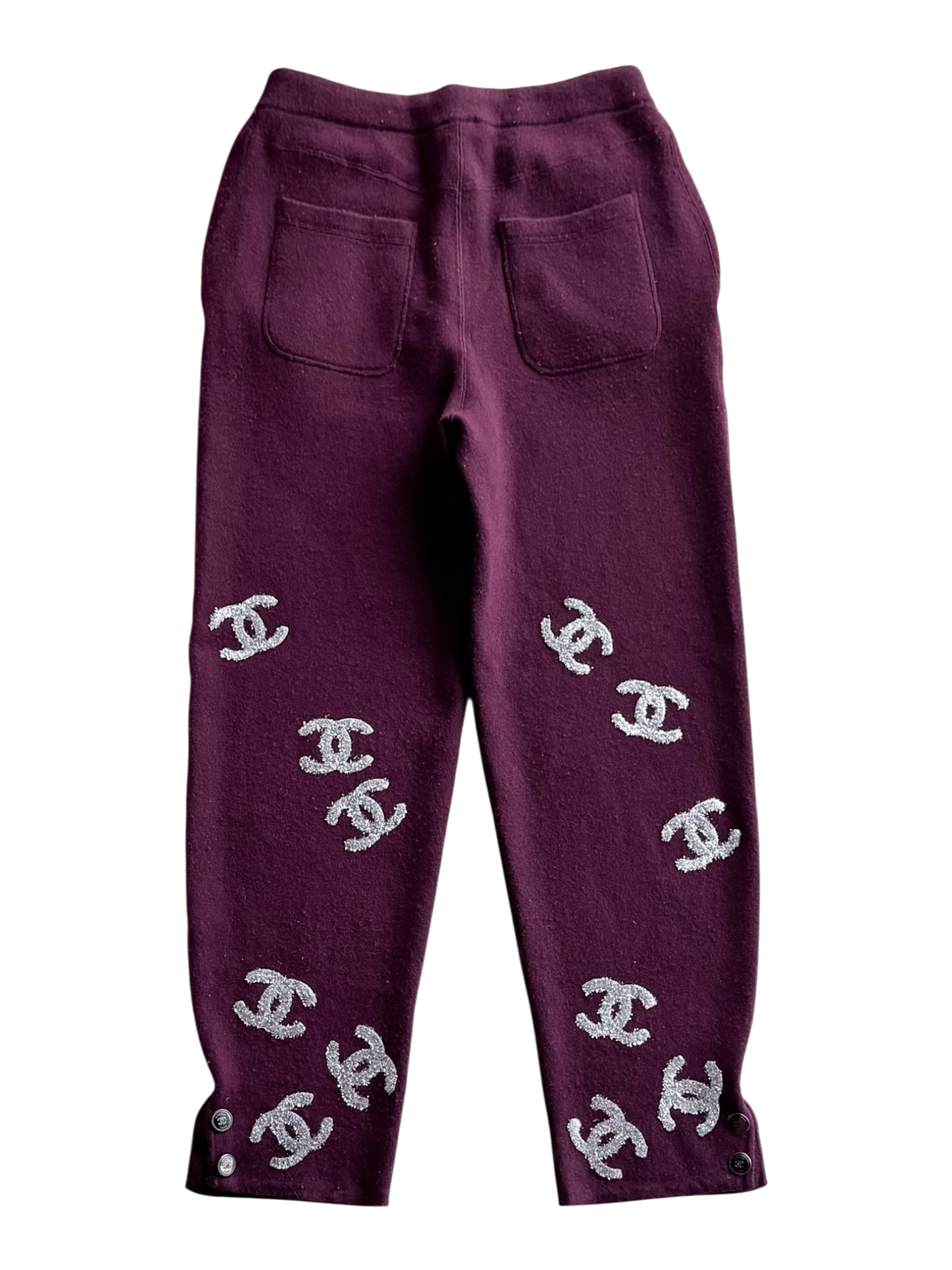 CC Logo Cashmere Sweatpants Burgundy