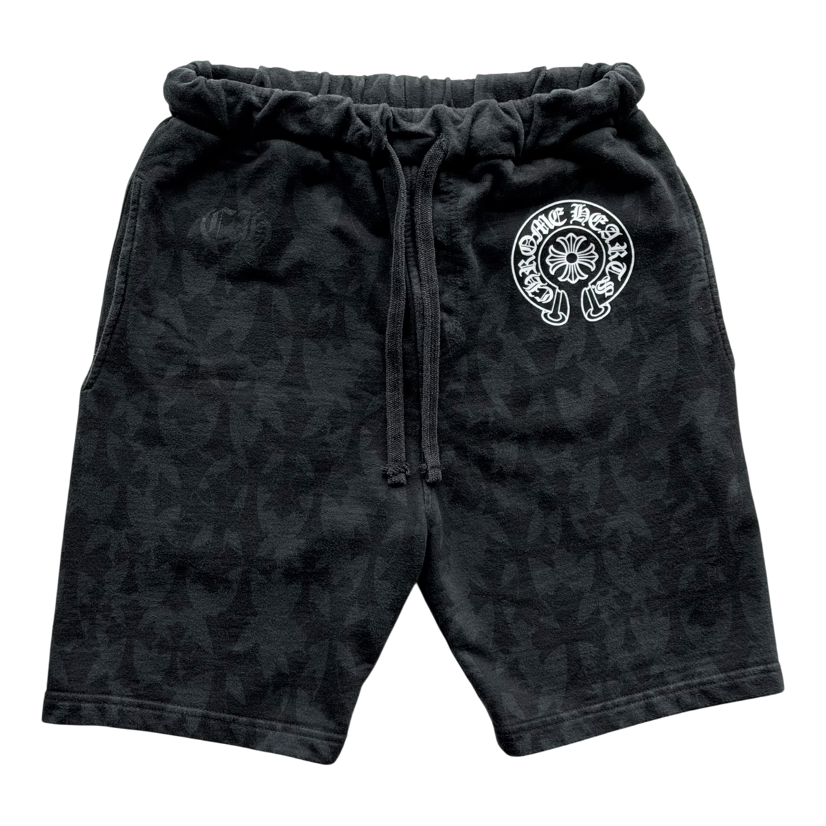 Cemetery Cross Print Shorts Black