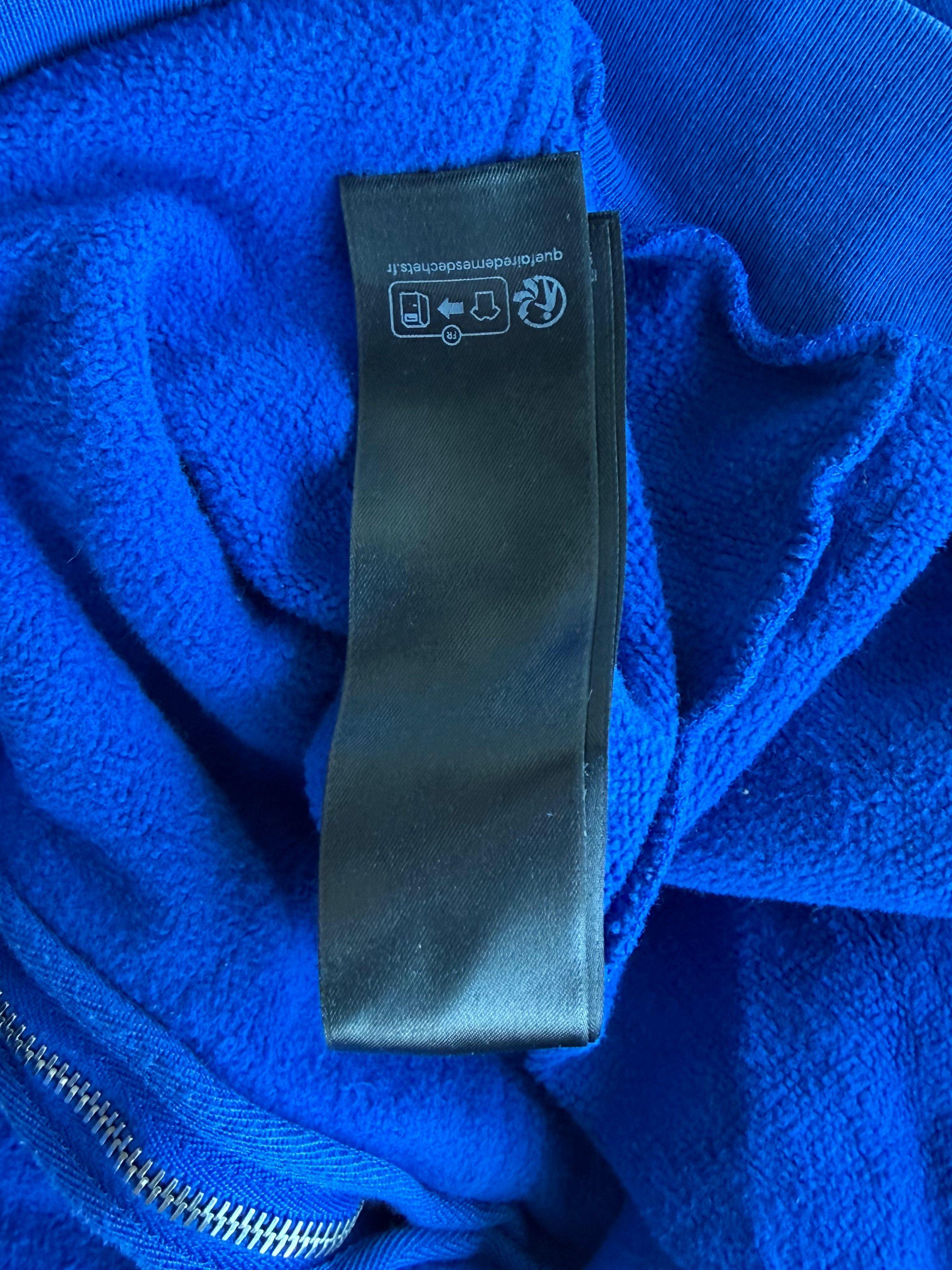 Balenciaga Paris Soccer Zip Up Hoodie Blue
