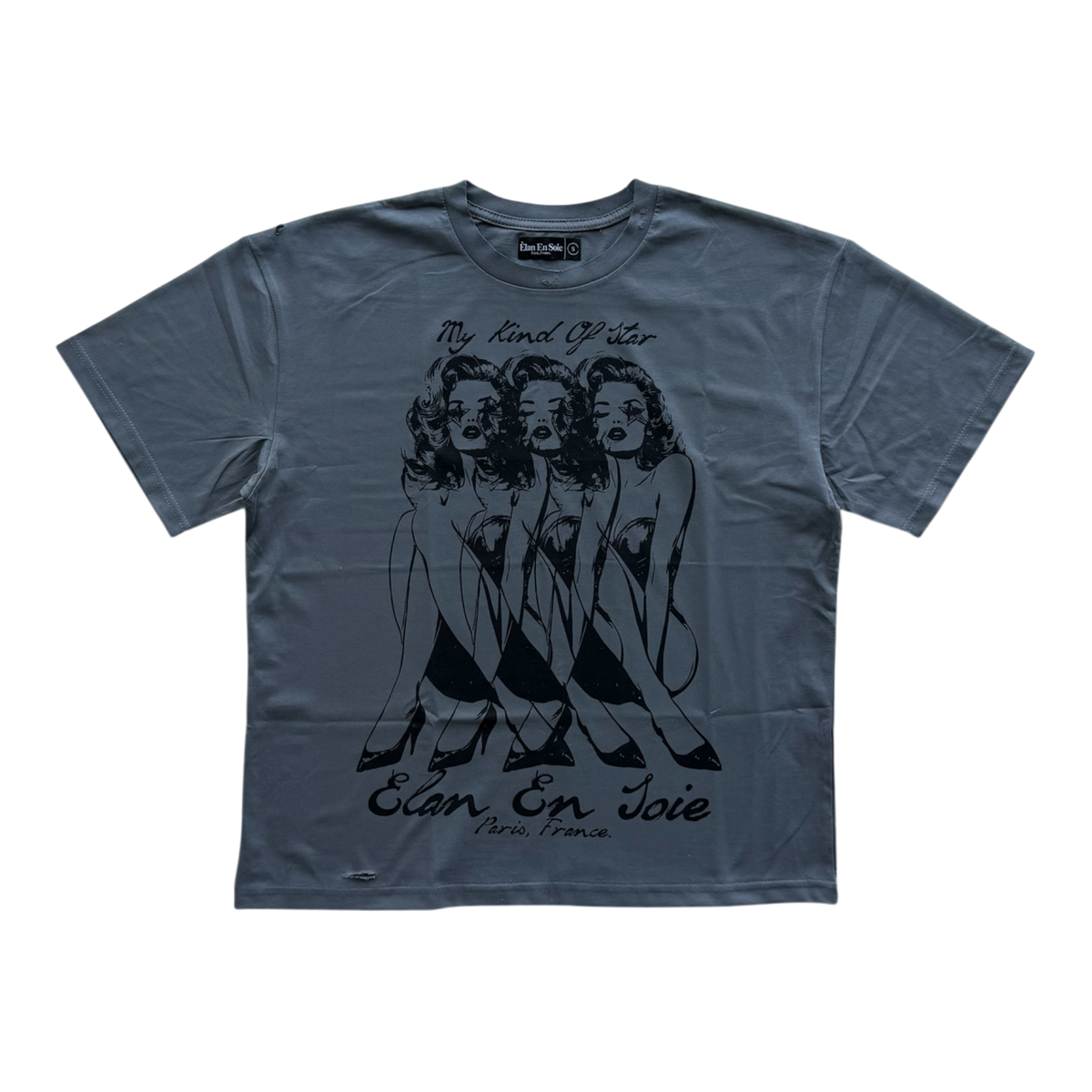 My Kind of Star Distressed Tee Grey