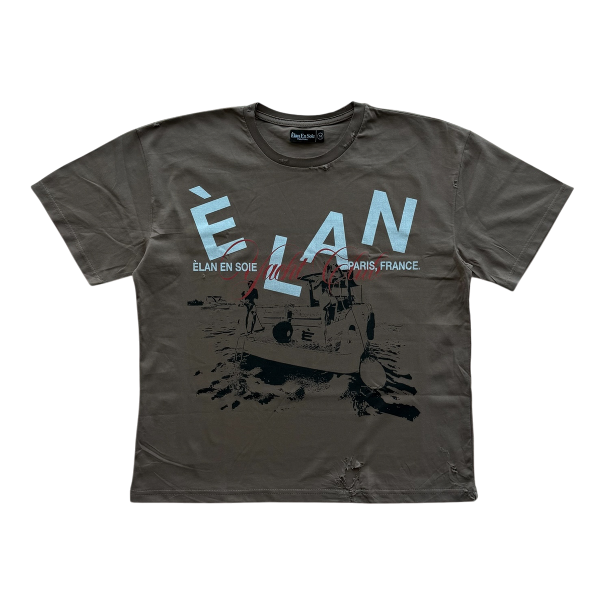 Yacht Club Distressed Tee Brown