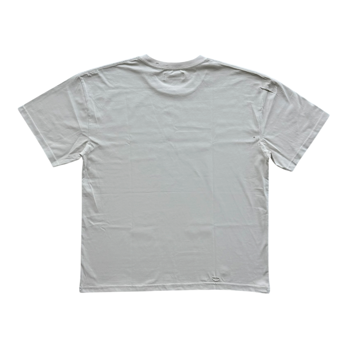 Lip Tattoo Distressed Tee Tan