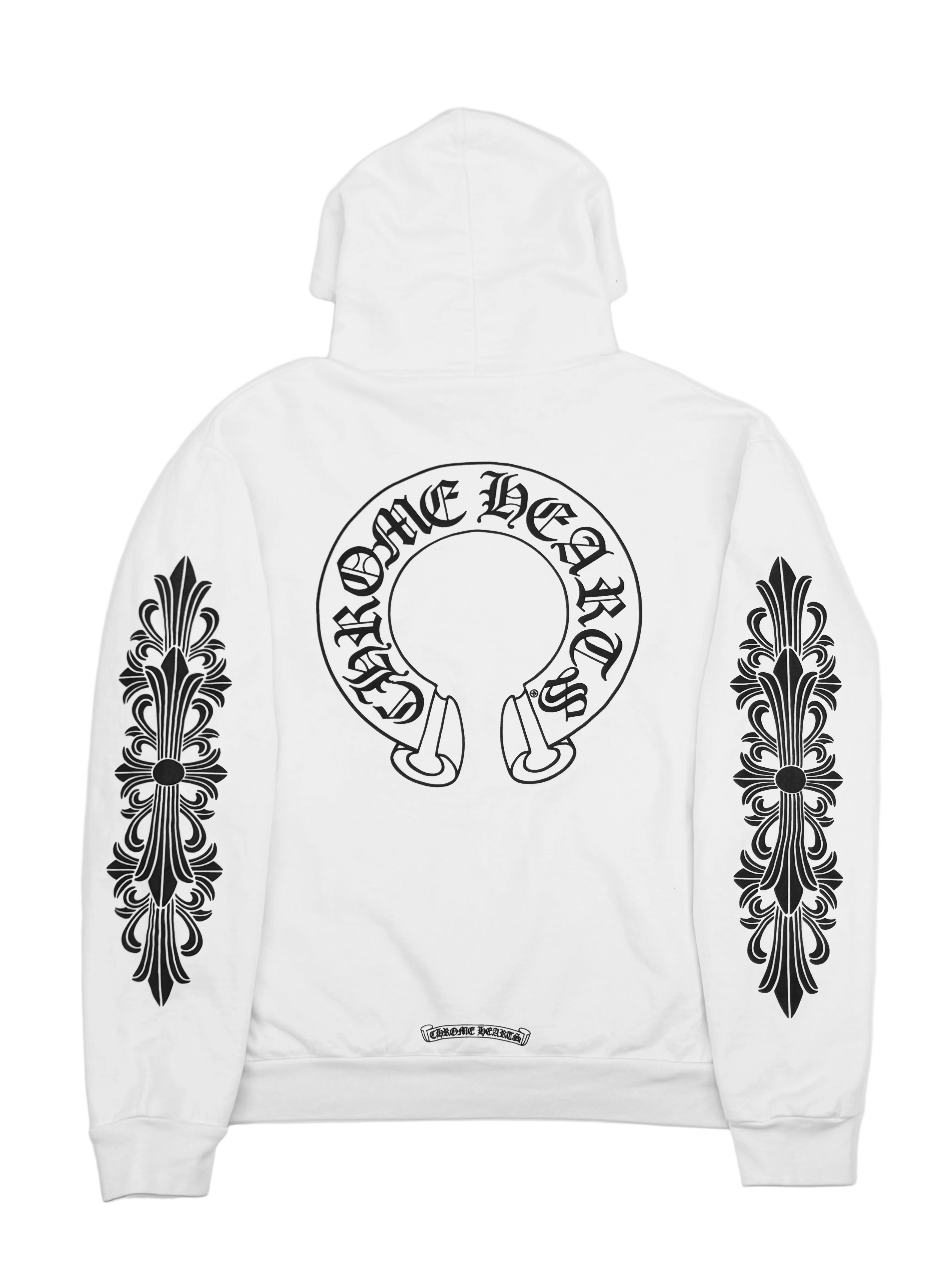 White Horseshoe Floral Pullover Hoodie