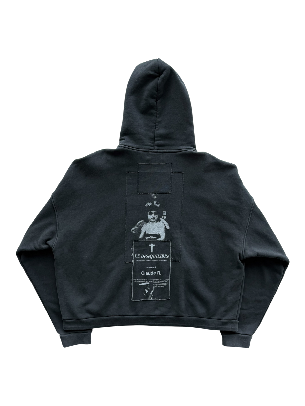Russian Chorus Zip Hoodie Faded Black