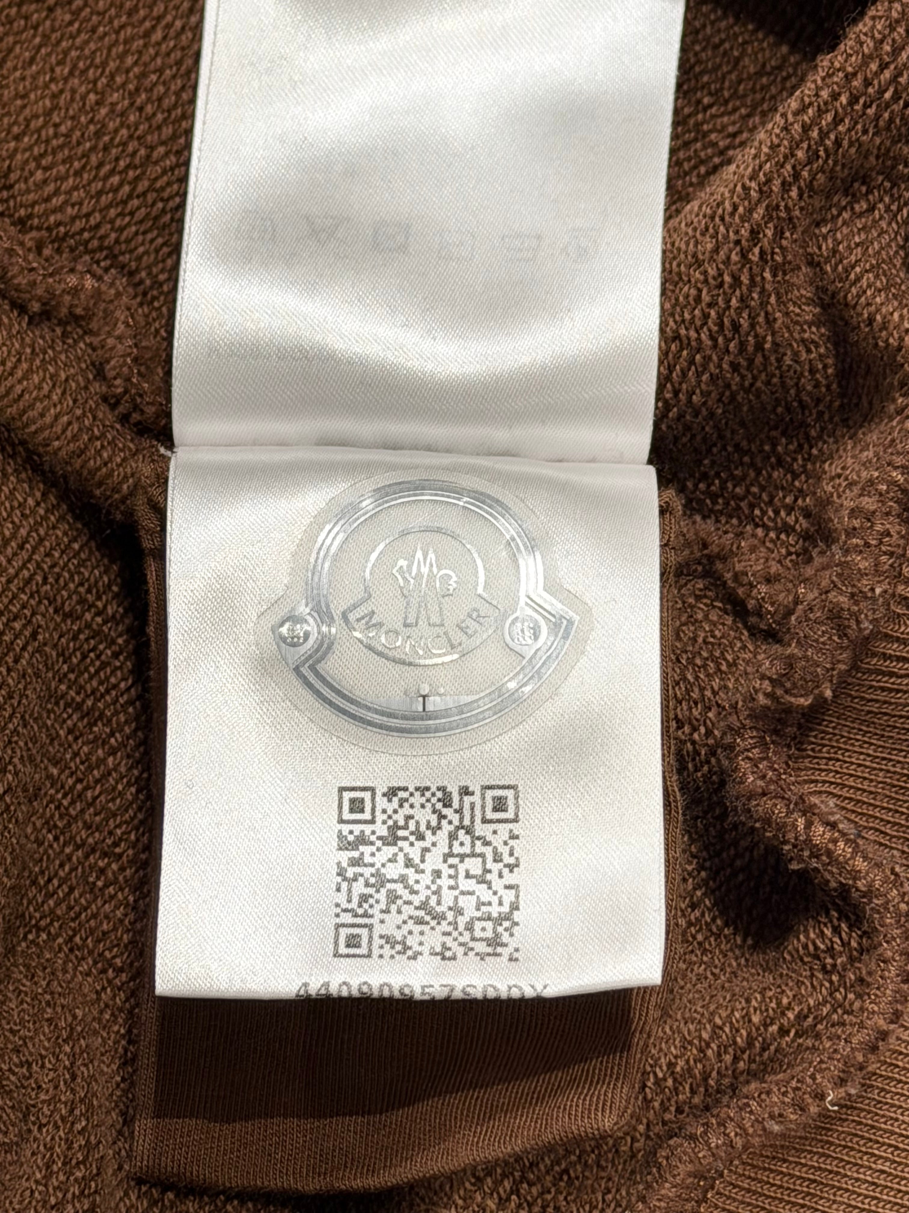 Moncler Logo Hooded Cotton Sweatshirt Brown