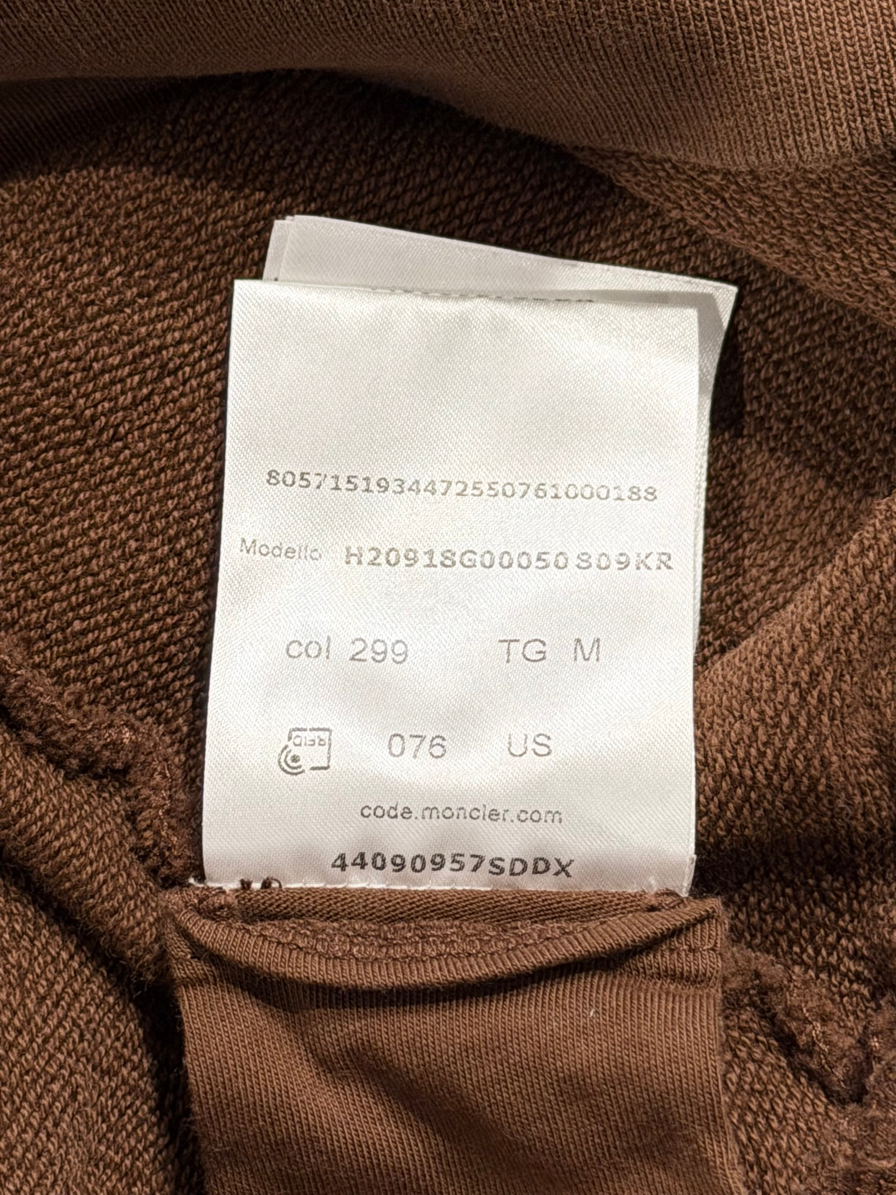Moncler Logo Hooded Cotton Sweatshirt Brown