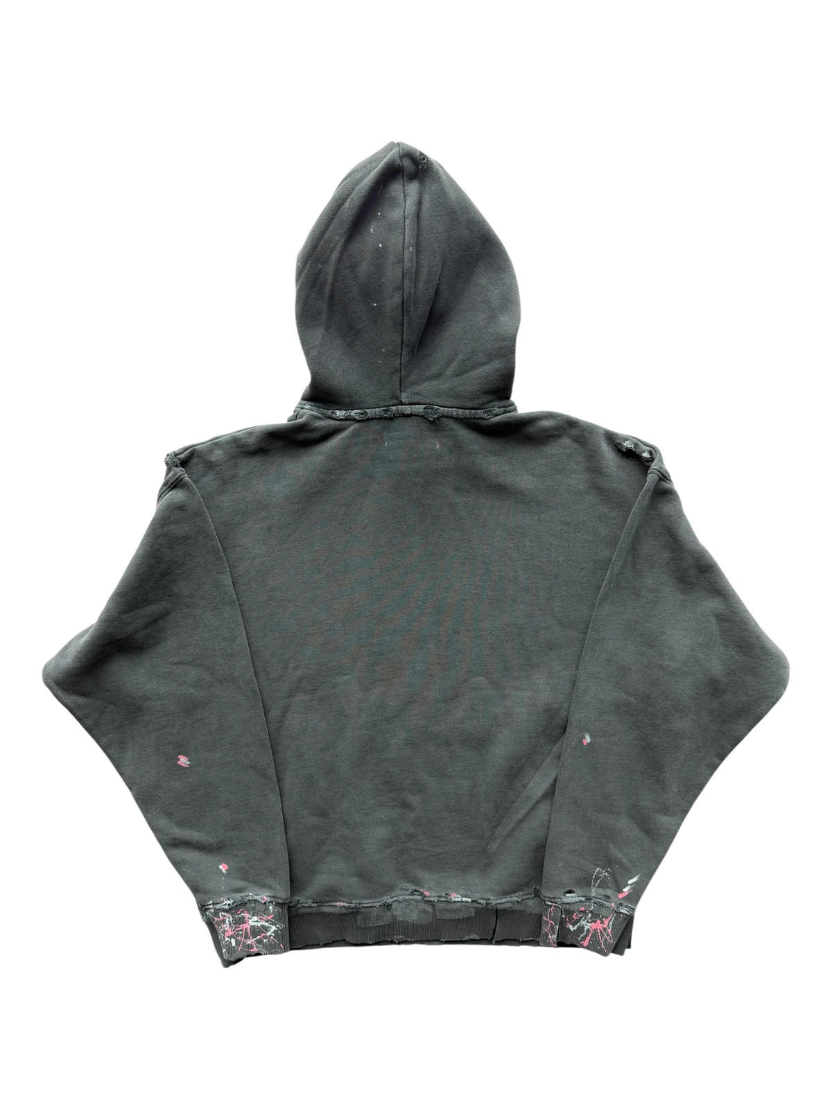Burglary Distressed Paint Splatter Hoodie Dark Grey