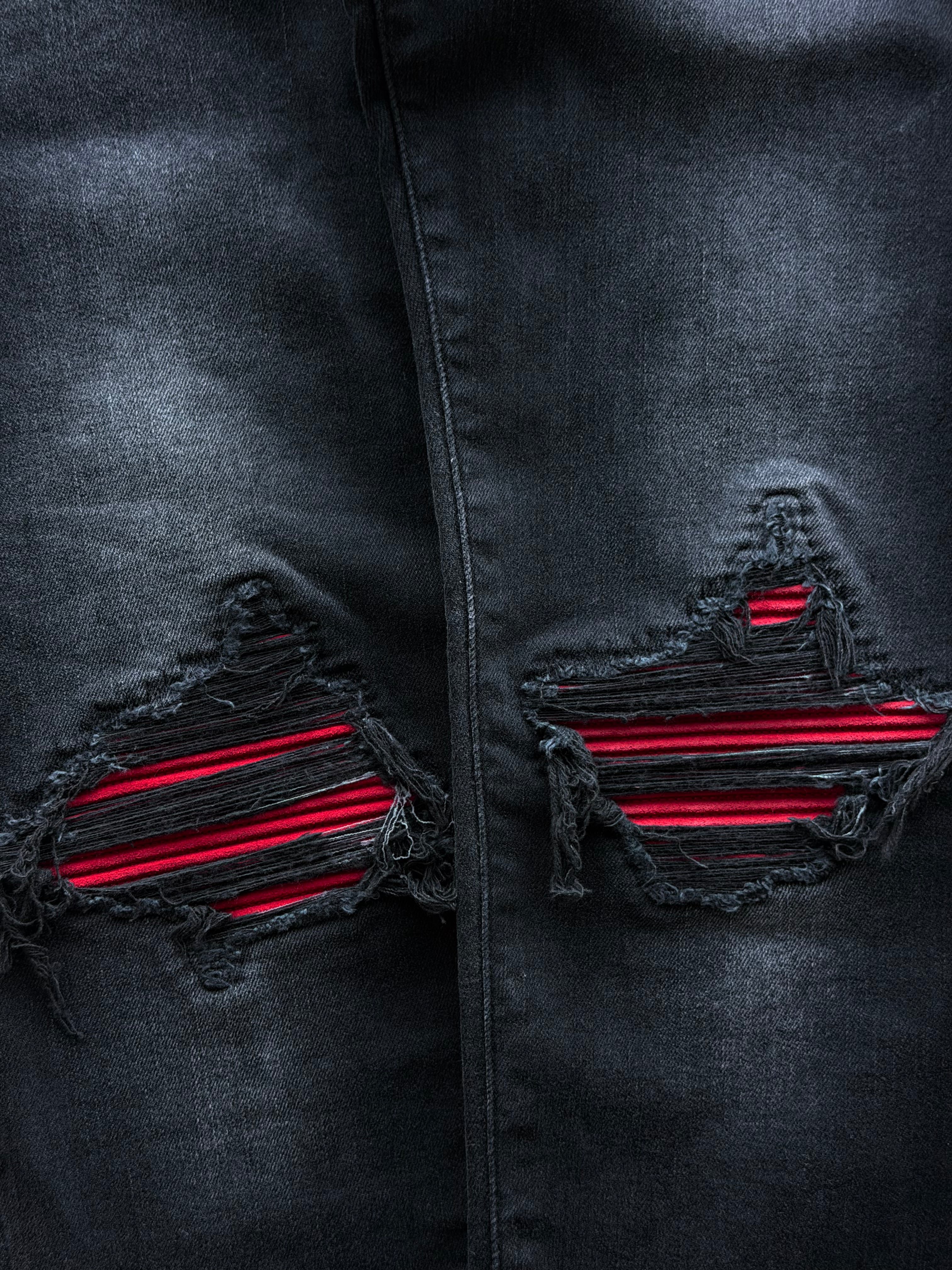 MX1 Red Suede Patch Jean Black