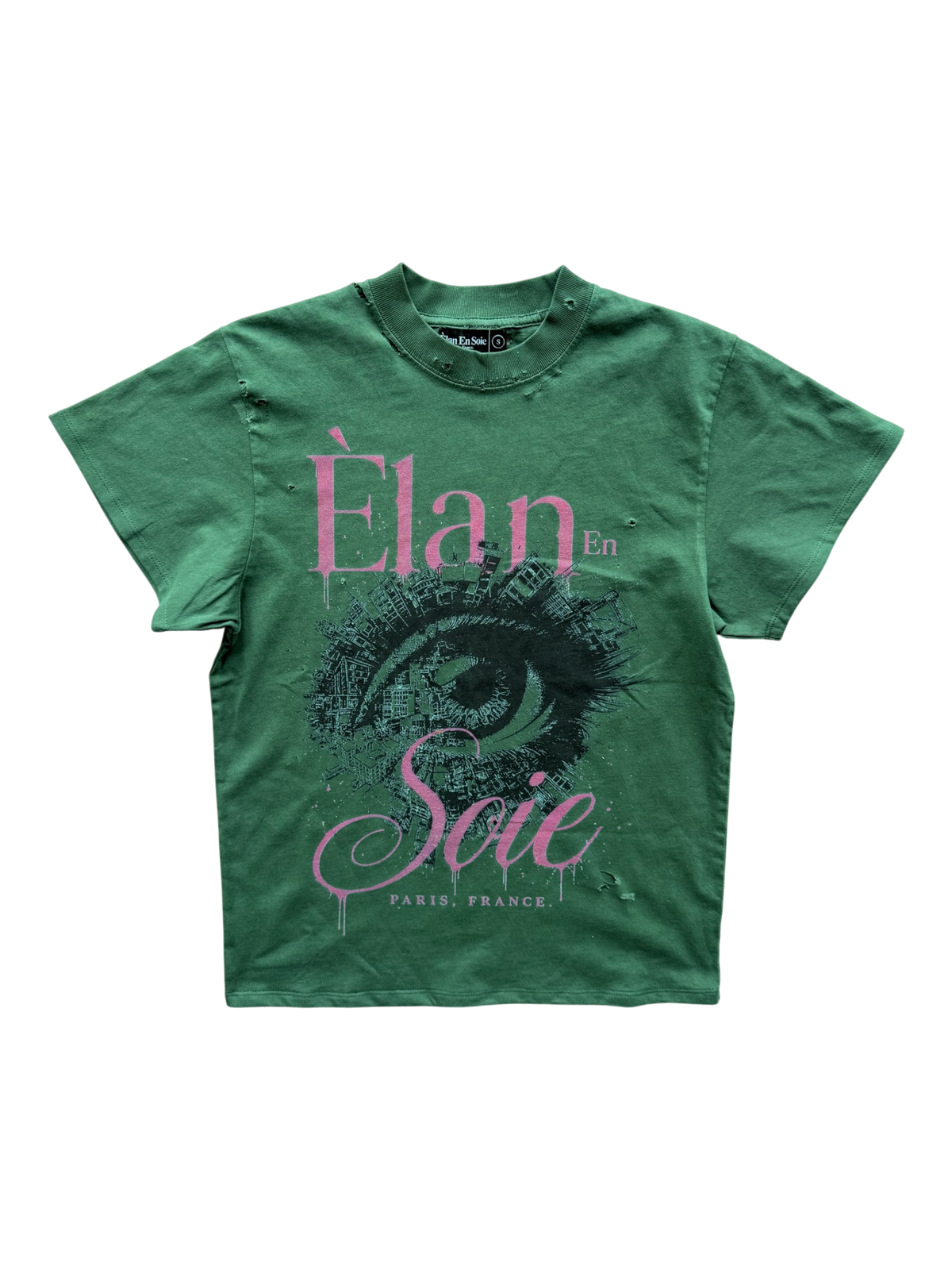 Story Eye Distressed Tee Green