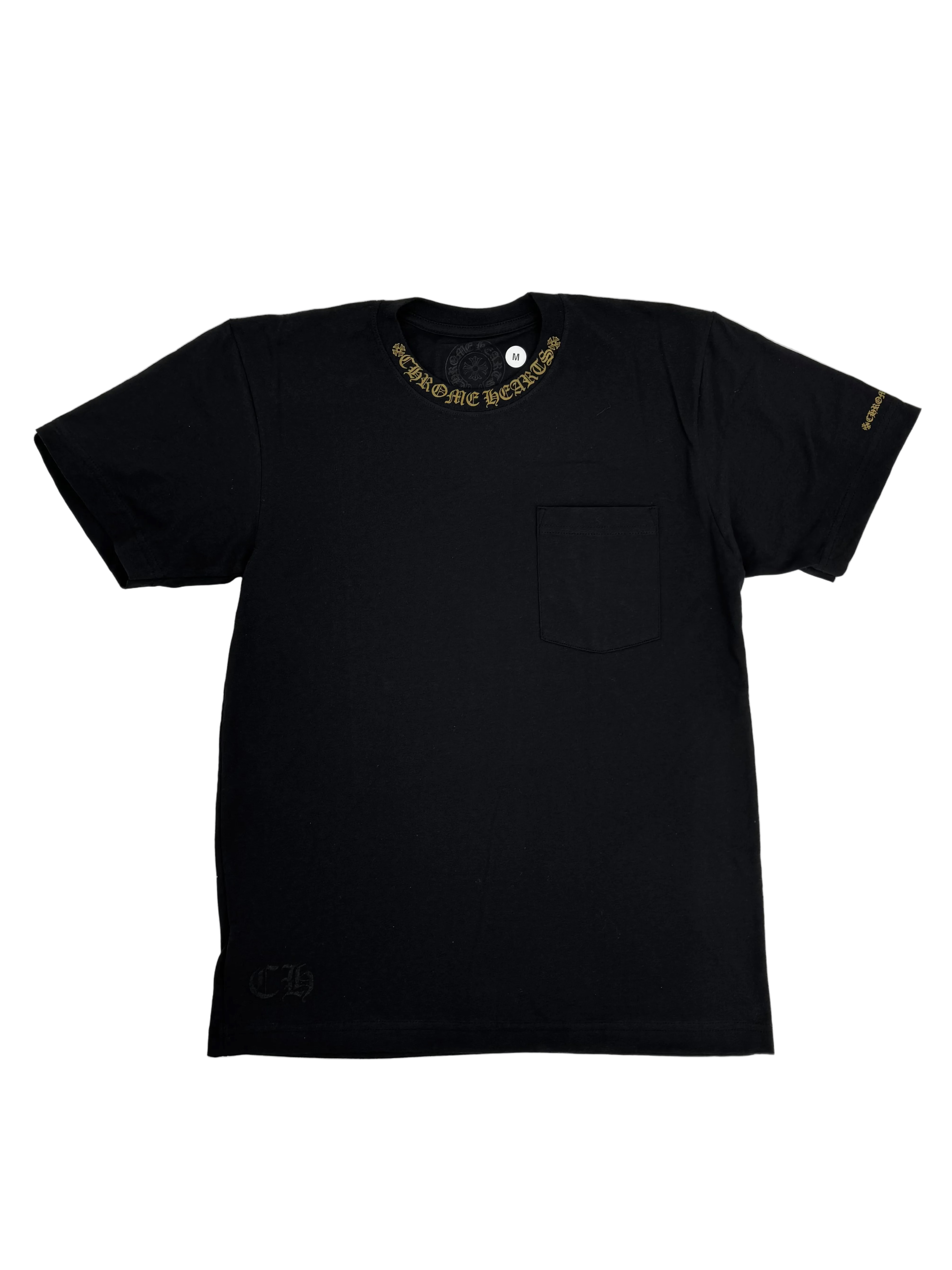 Black and Bronze Neck Logo Short Sleeve Tee