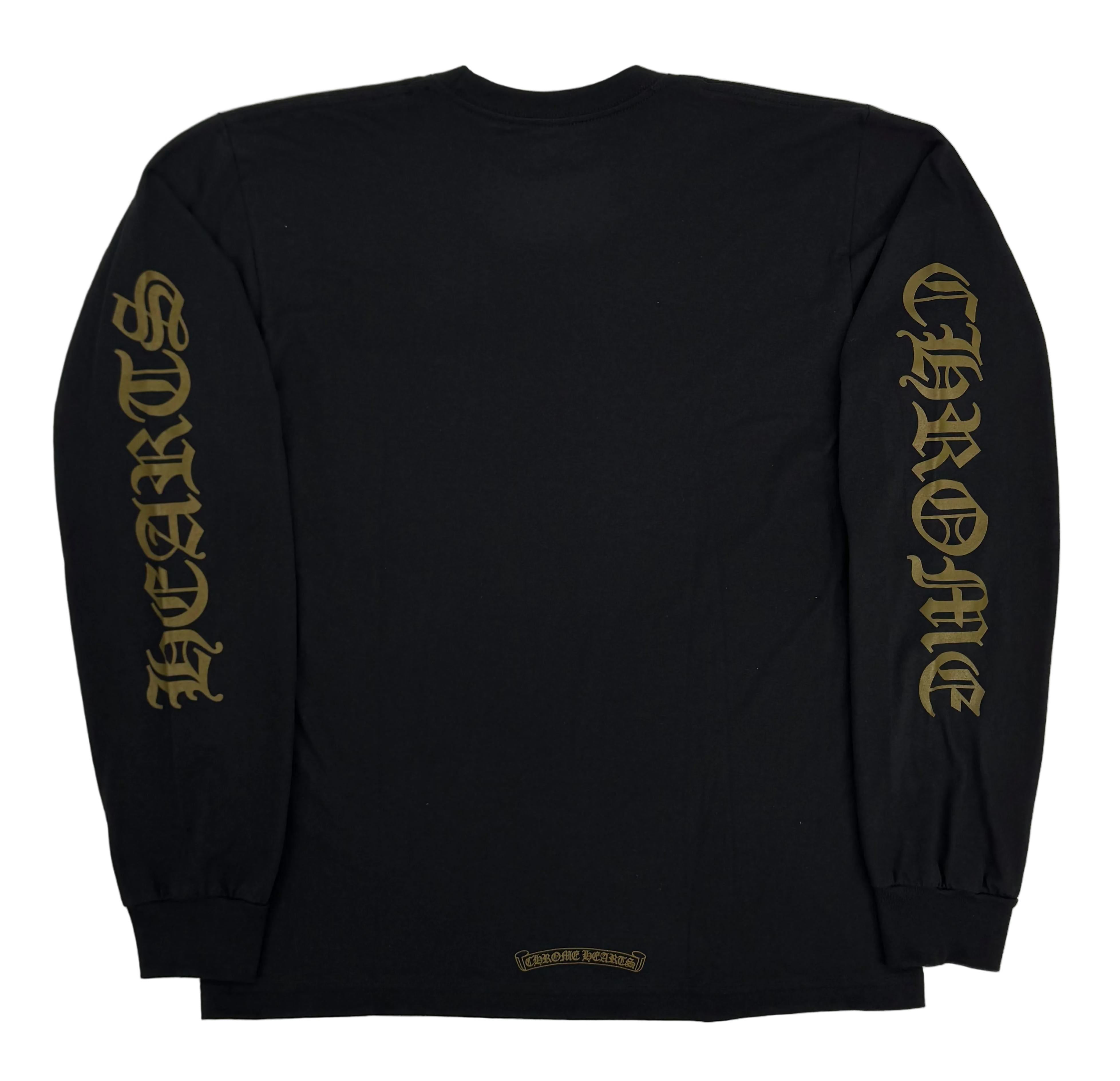 Black and Bronze Neck Logo Long Sleeve Tee