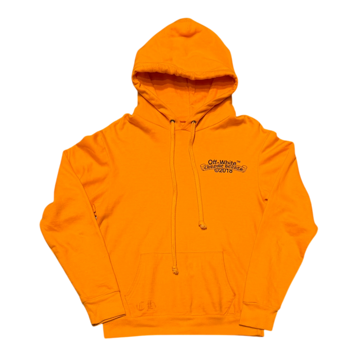 Chrome Hearts Off-White Scroll Logo Hoodie Orange