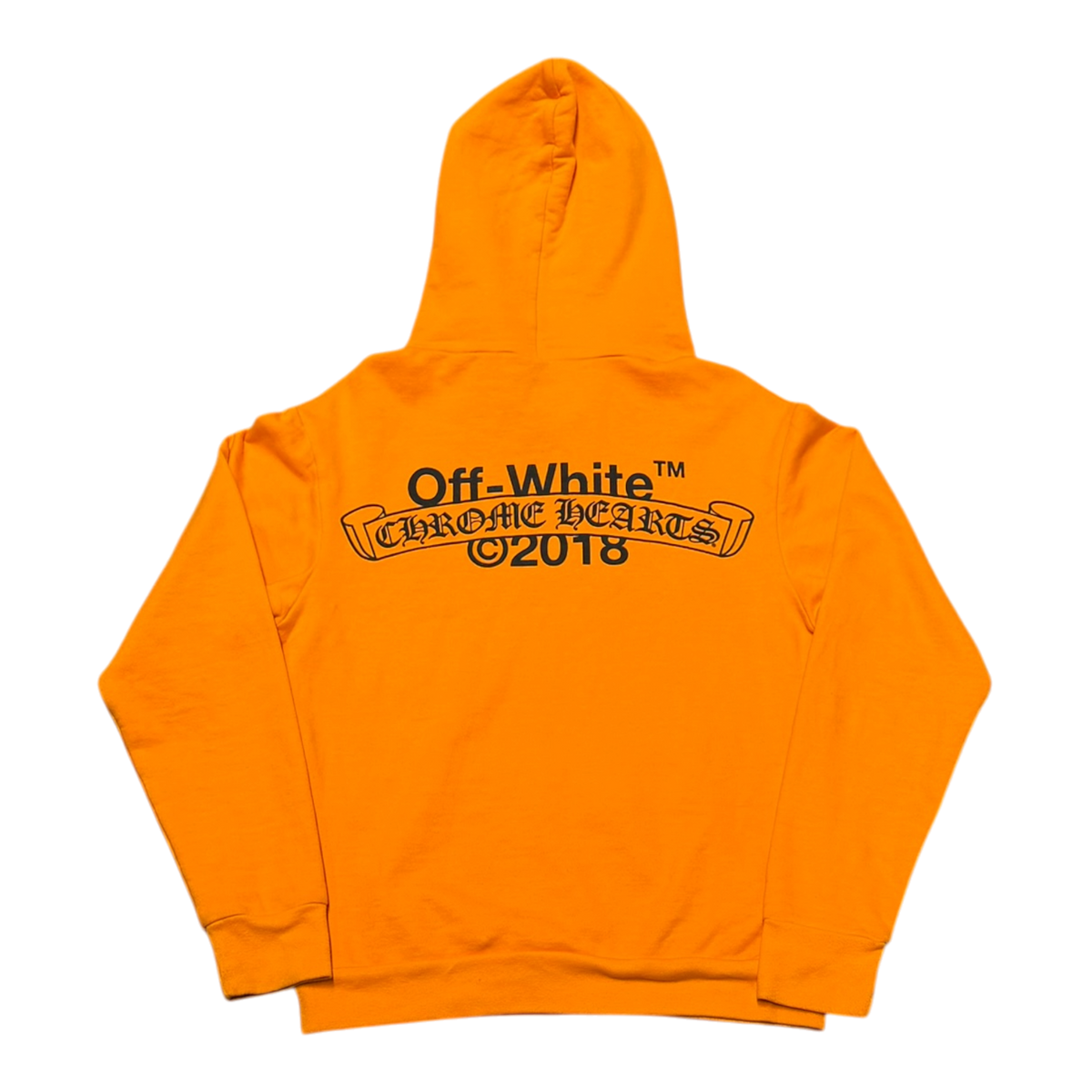 Chrome Hearts Off-White Scroll Logo Hoodie Orange