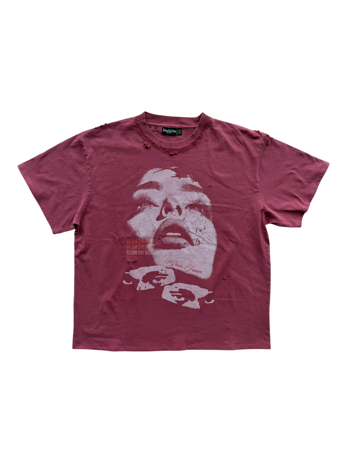 Sara Distressed Tee Red