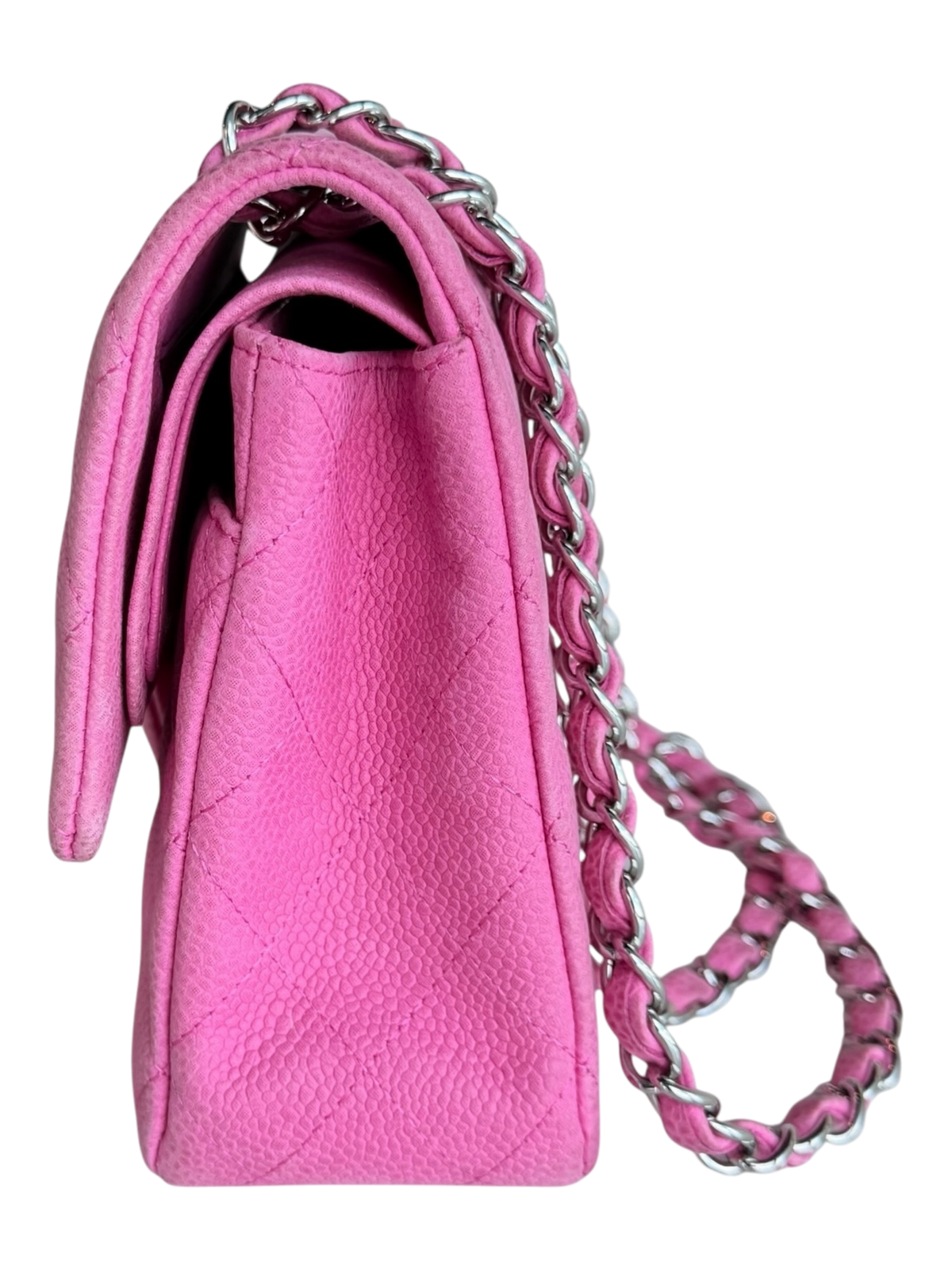 Pink Caviar Quilted Medium Flap Bag