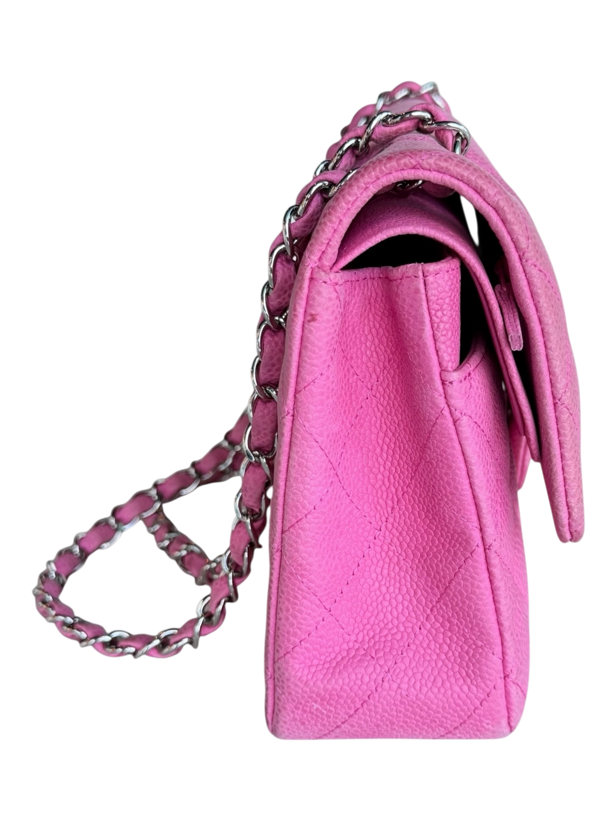 Pink Caviar Quilted Medium Flap Bag