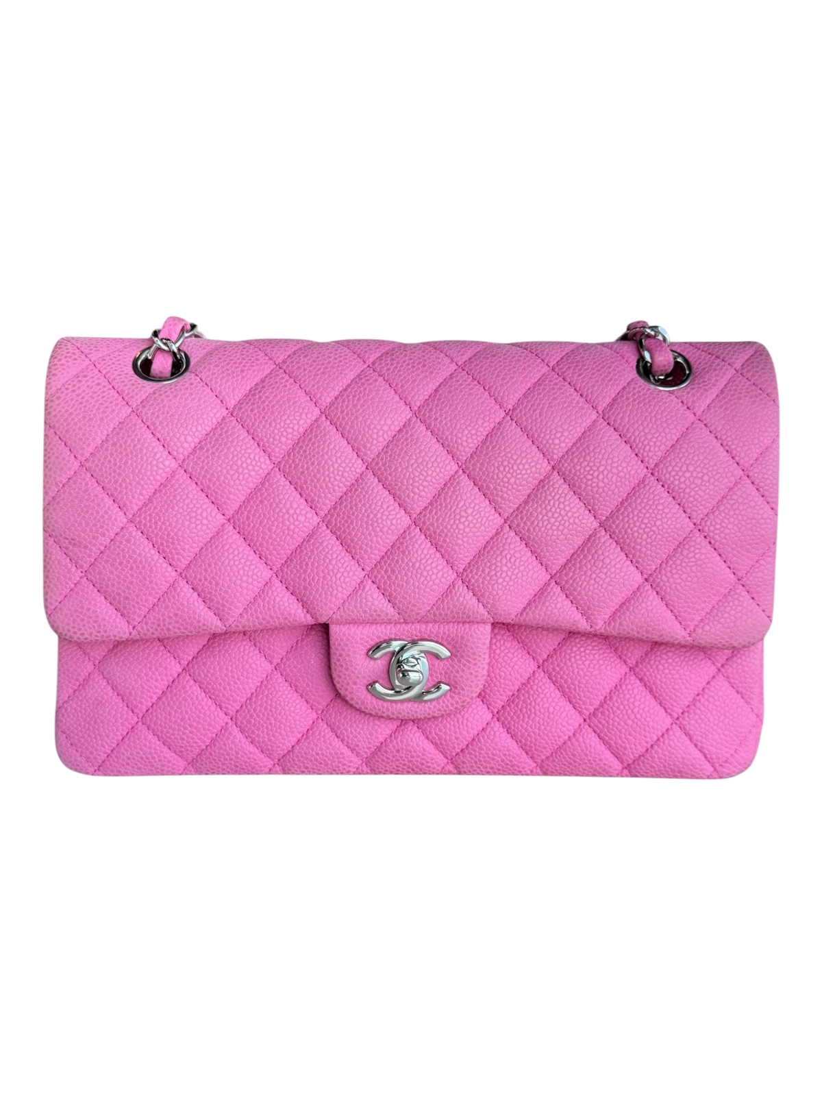 Pink Caviar Quilted Medium Flap Bag