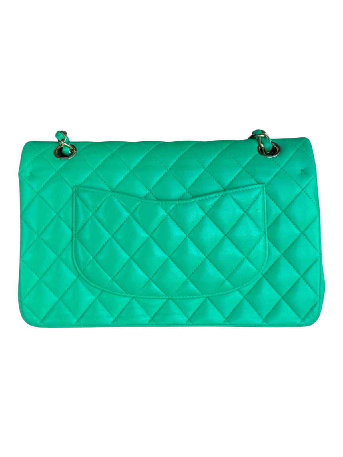 Green Quilted Lambskin Medium Flap Bag