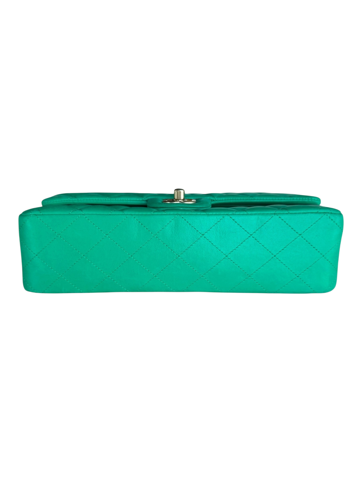 Green Quilted Lambskin Medium Flap Bag