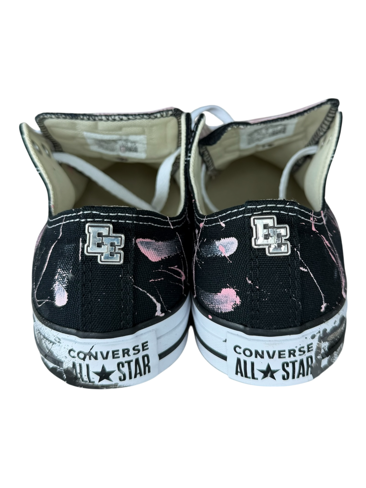 Paint Splatter Pink Leather Patch Chuck Low
