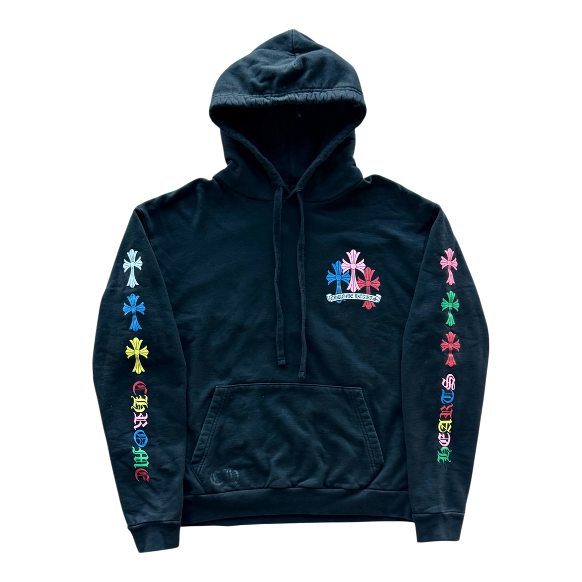 Multi Color Cross Hoodie Black
