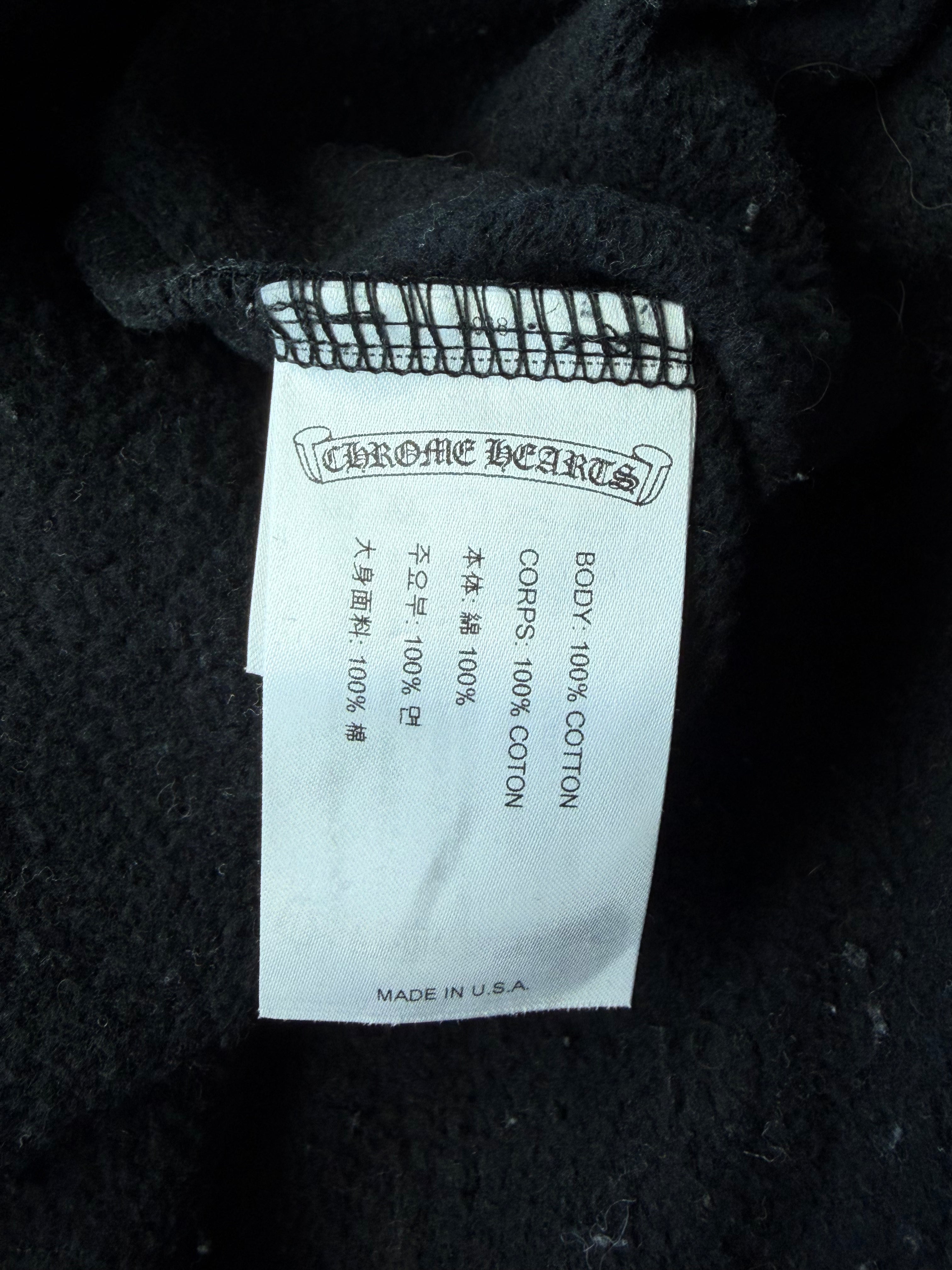 Multi Color Cross Zip Up Hoodie Black