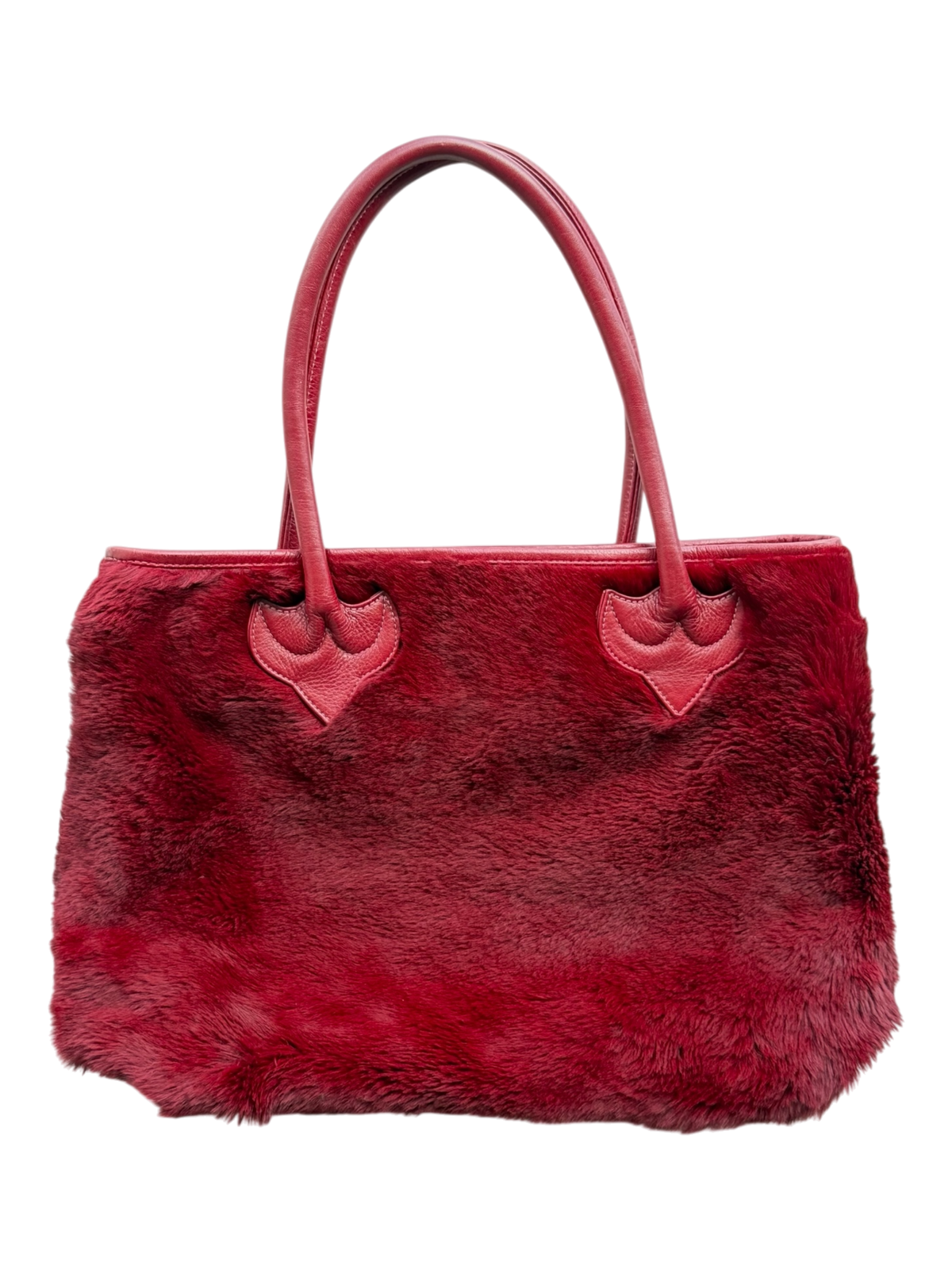 Red Sherling Patch Tote Bag