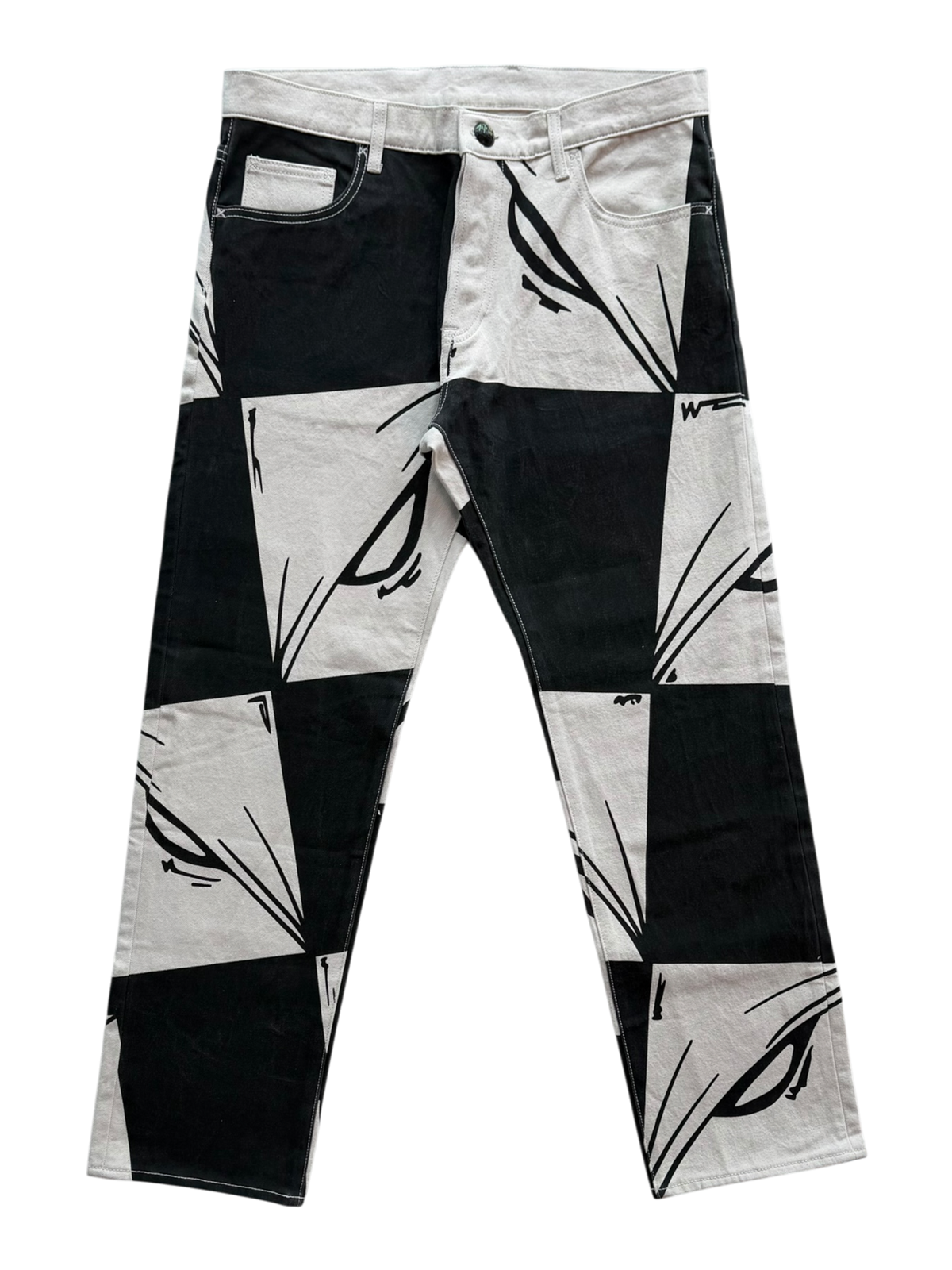 Anti-Promo 99 Eyes 'Checkered' Jeans Black White