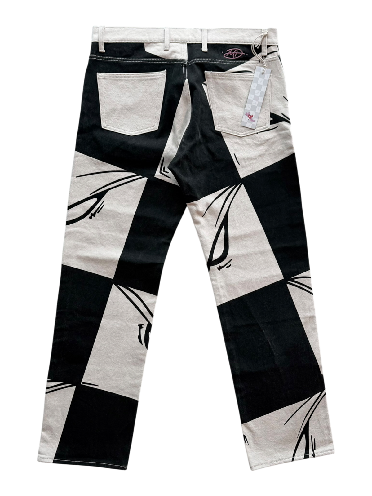 Anti-Promo 99 Eyes 'Checkered' Jeans Black White