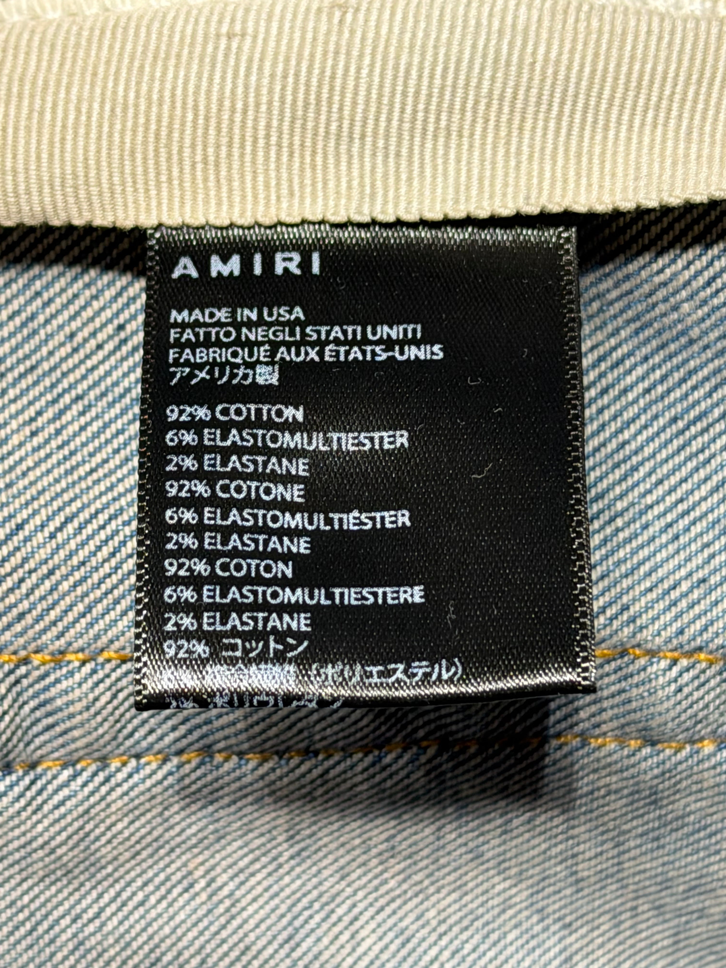 Amiri MX1 Blue Cracked Pink