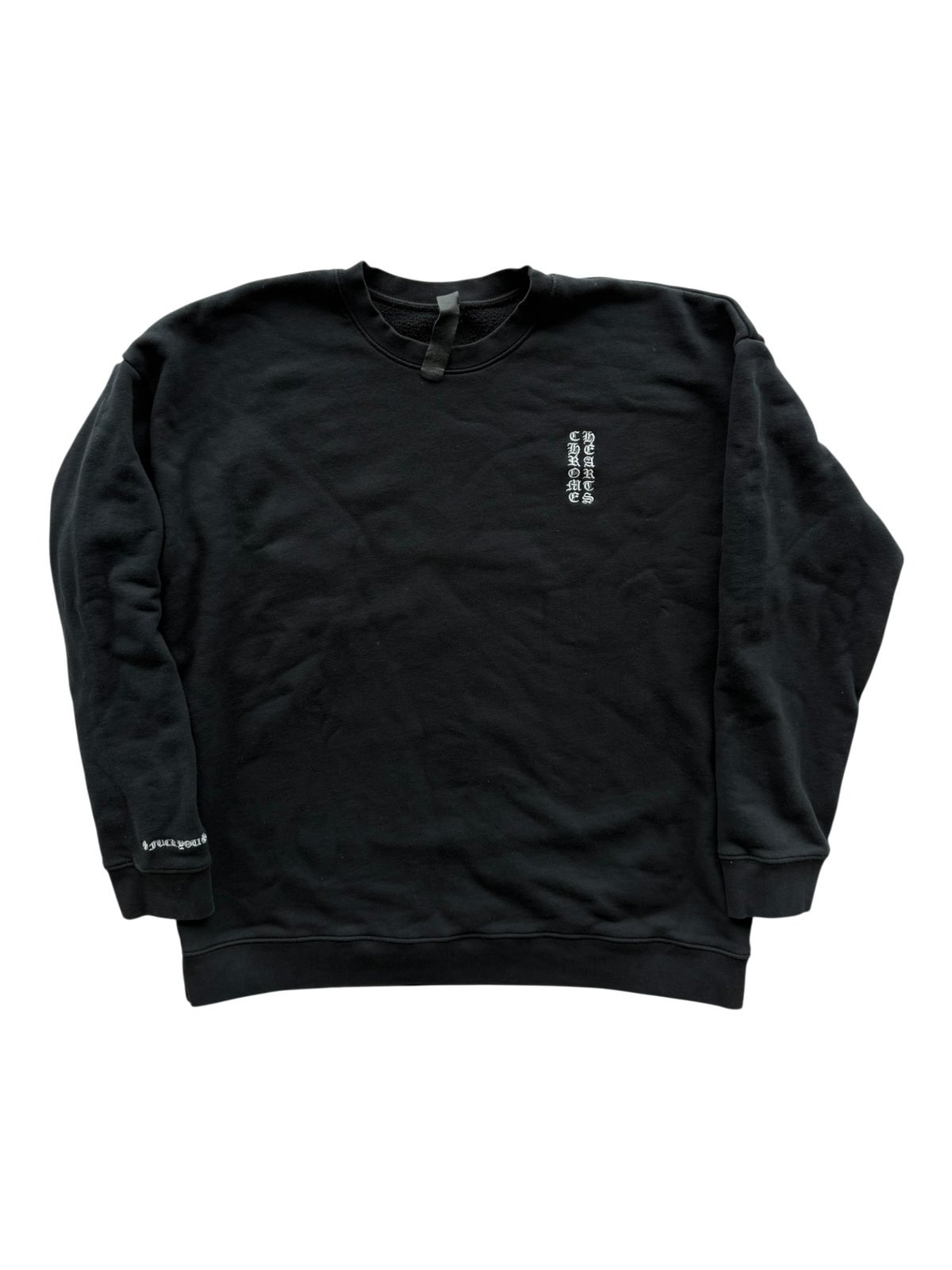 Embroidered Vertical Logo Crewneck