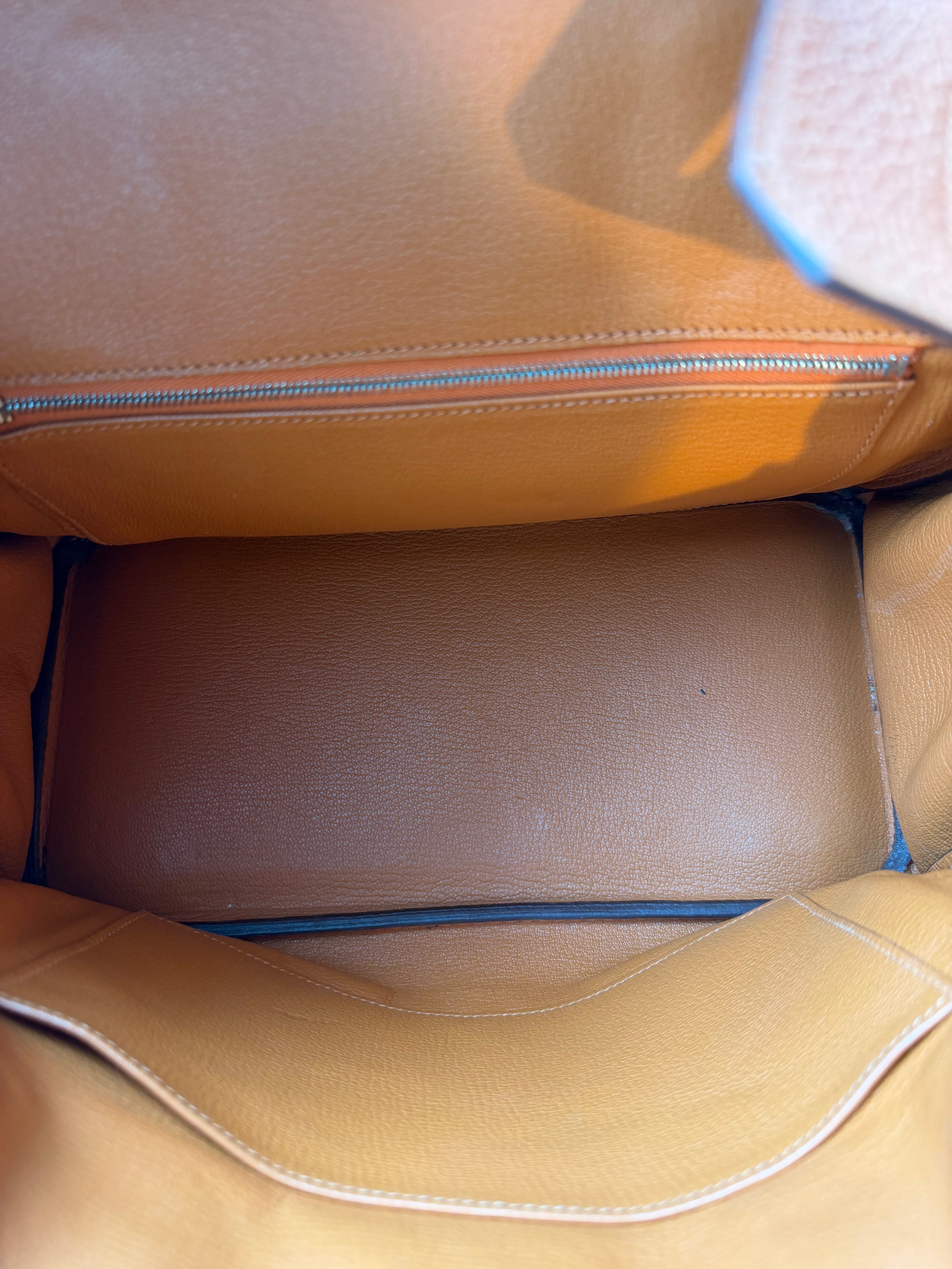Orange Togo & Palladium Hardware Birkin 30