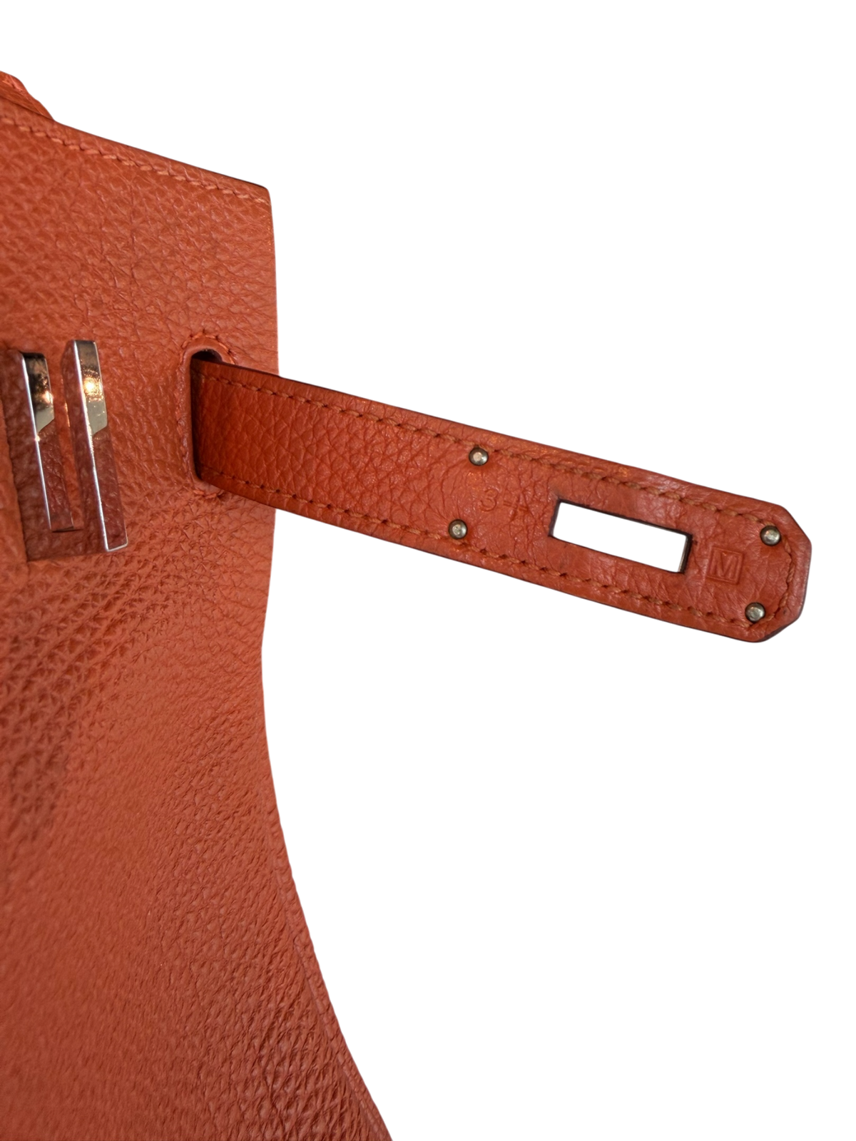 Orange Togo & Palladium Hardware Birkin 30