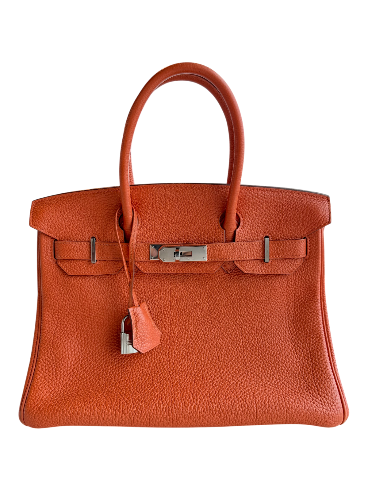 Orange Togo & Palladium Hardware Birkin 30