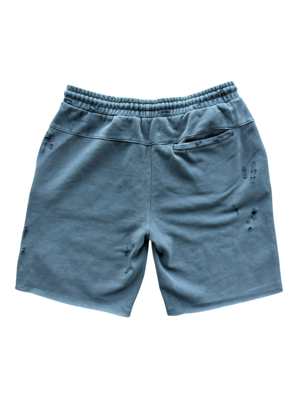 Tiffany & Black Patch Distressed Sweat Shorts Grey