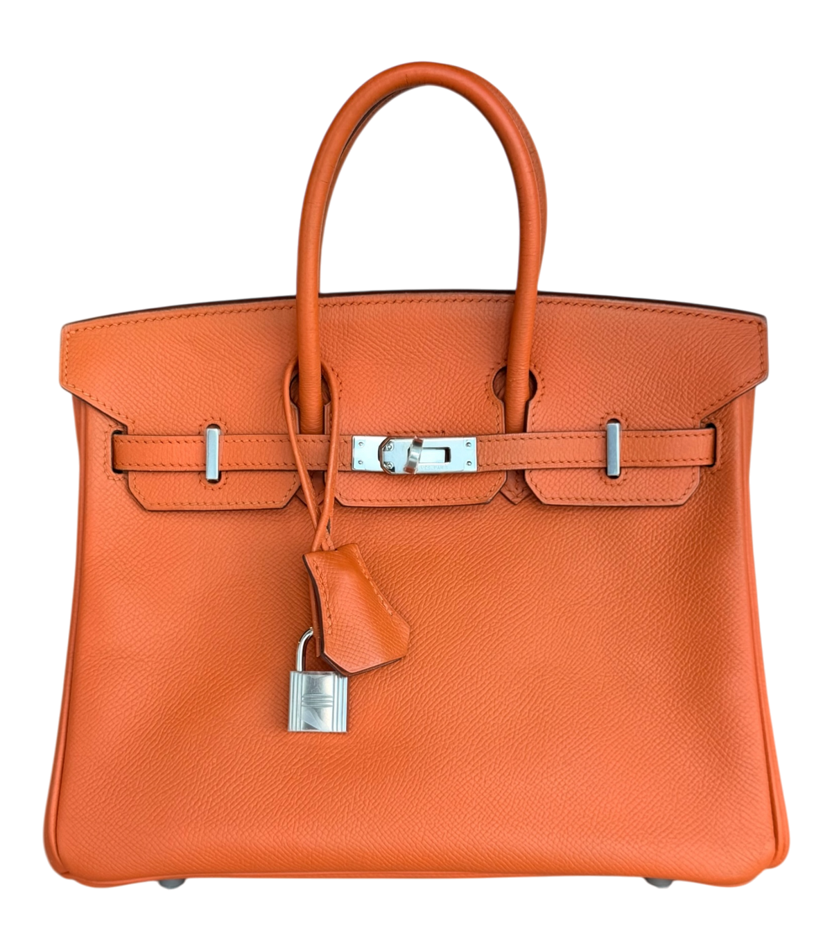 Orange Epsom & Palladium Hardware Birkin 25